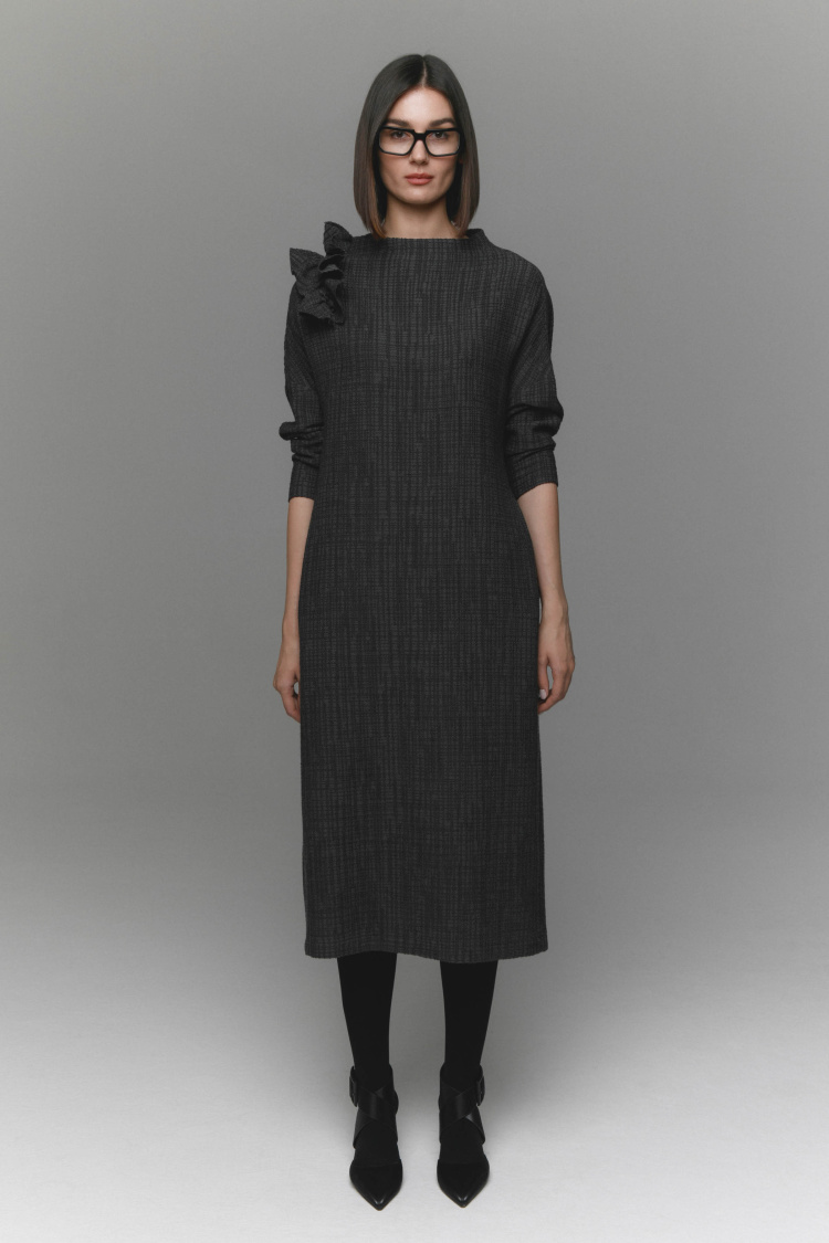 Платье прямое, жаккард клетка