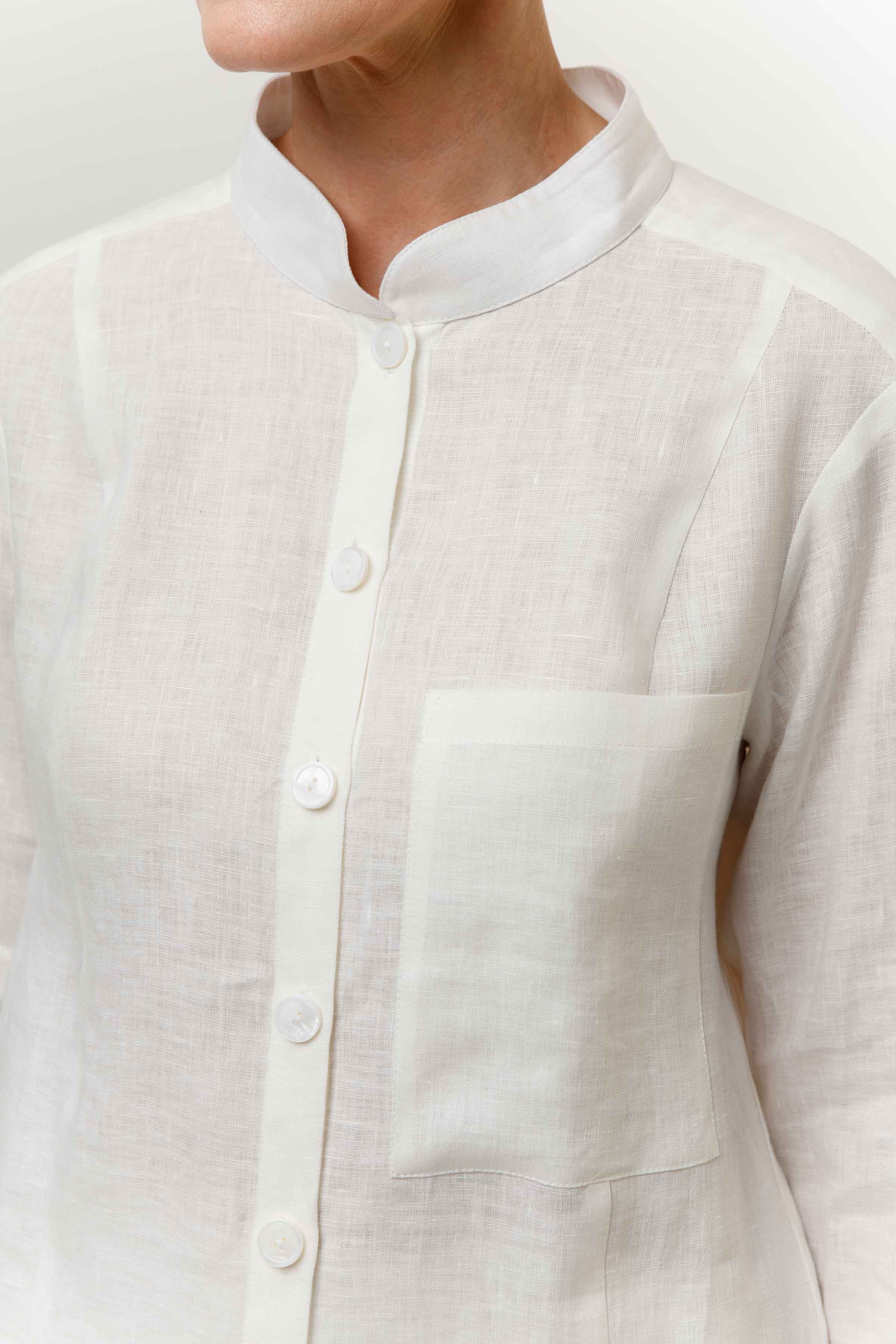 Блуза с кокеткой, мягкий лён  от Lesel (Лесель)! Заказывайте по ✆ 8 (800) 777 02 37