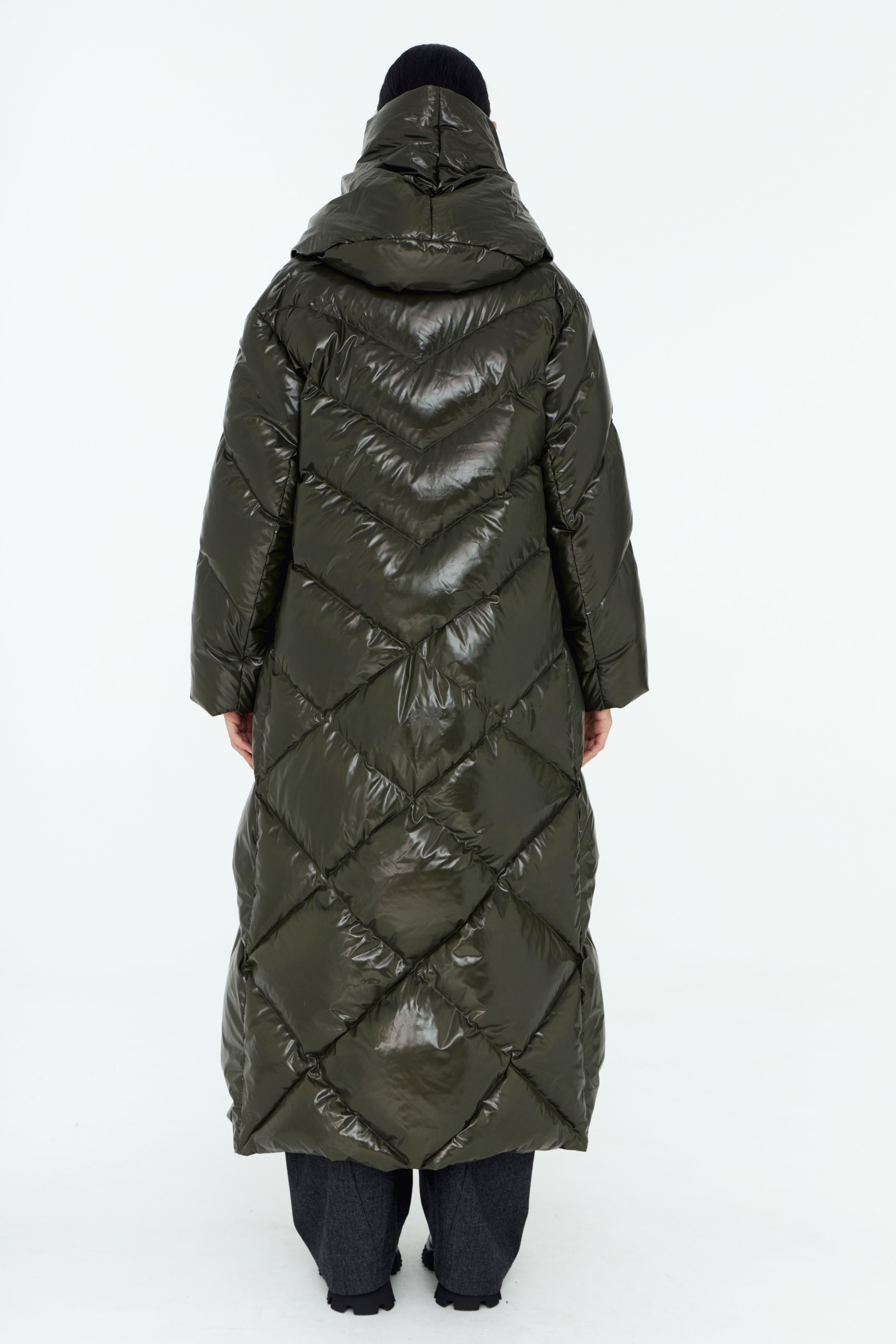 Пальто пуховое длинное с запахом 79 Гербарий (herbal) от Lesel (Лесель)! Заказывайте по ✆ 8 (800) 777 02 37