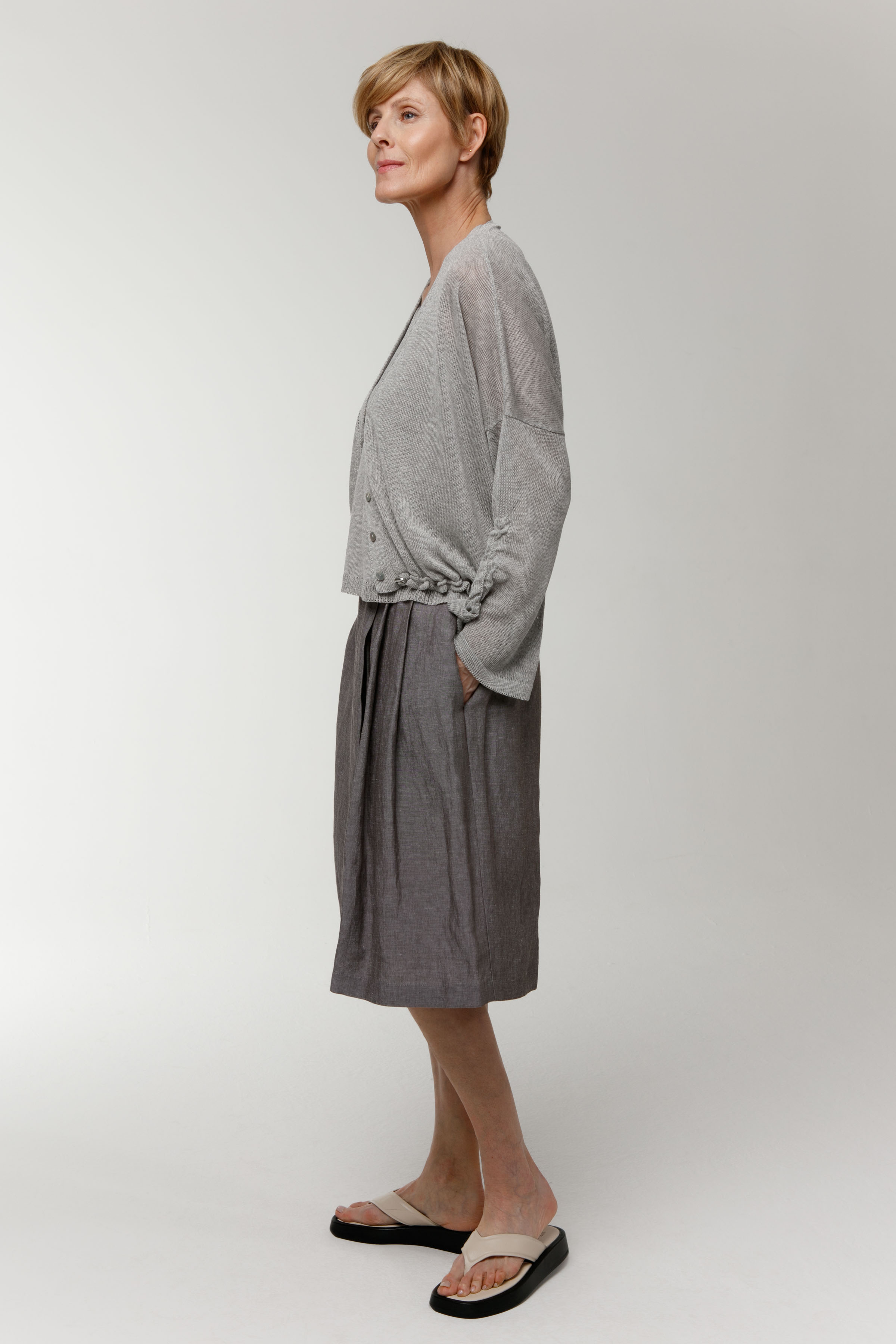 Брюки-юбка короткие, лён  от Lesel (Лесель)! Заказывайте по ✆ 8 (800) 777 02 37