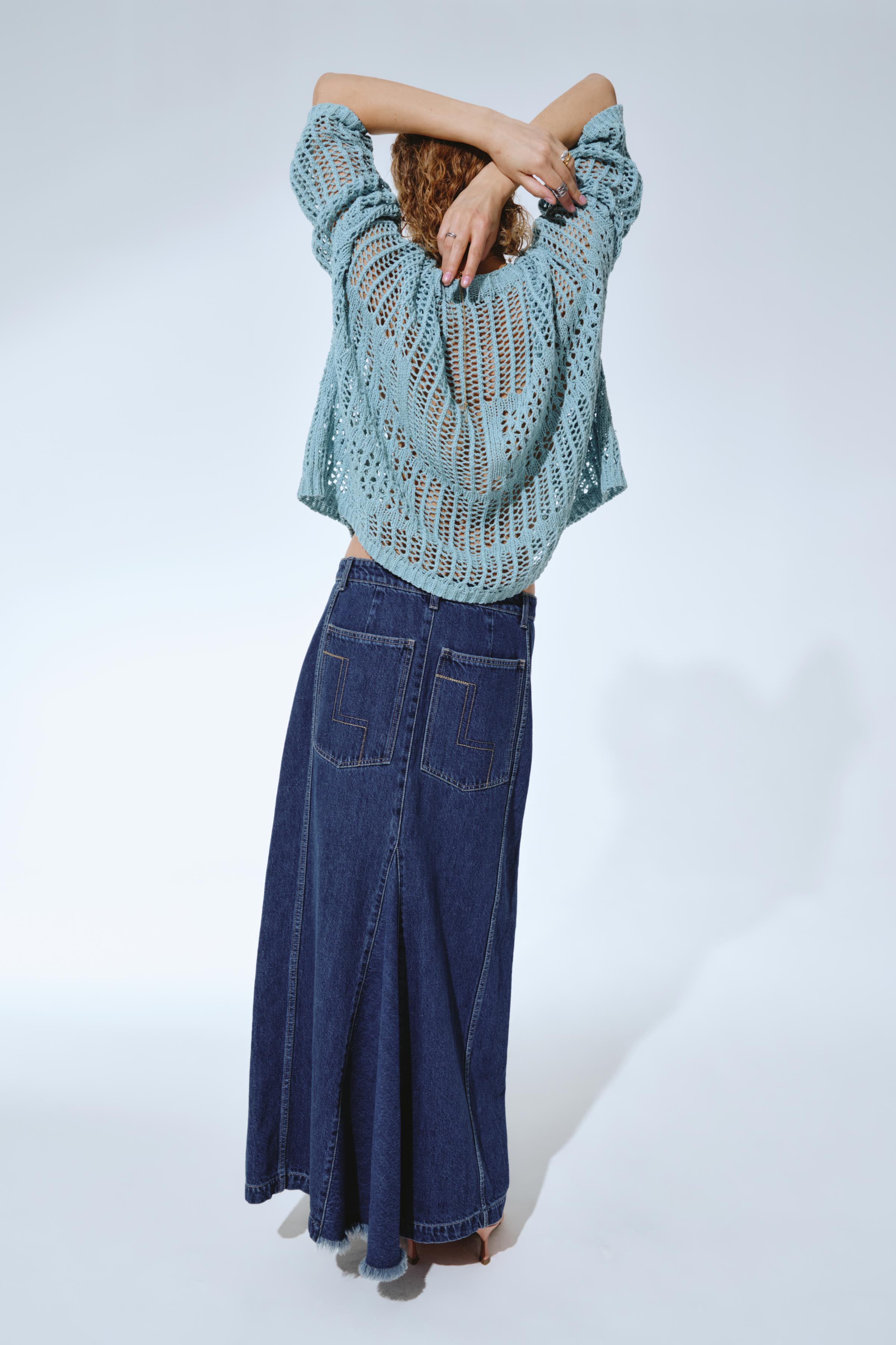 Юбка Длинная джинса 38 Джинсовый (denim) от Lesel (Лесель)! Заказывайте по ✆ 8 (800) 777 02 37