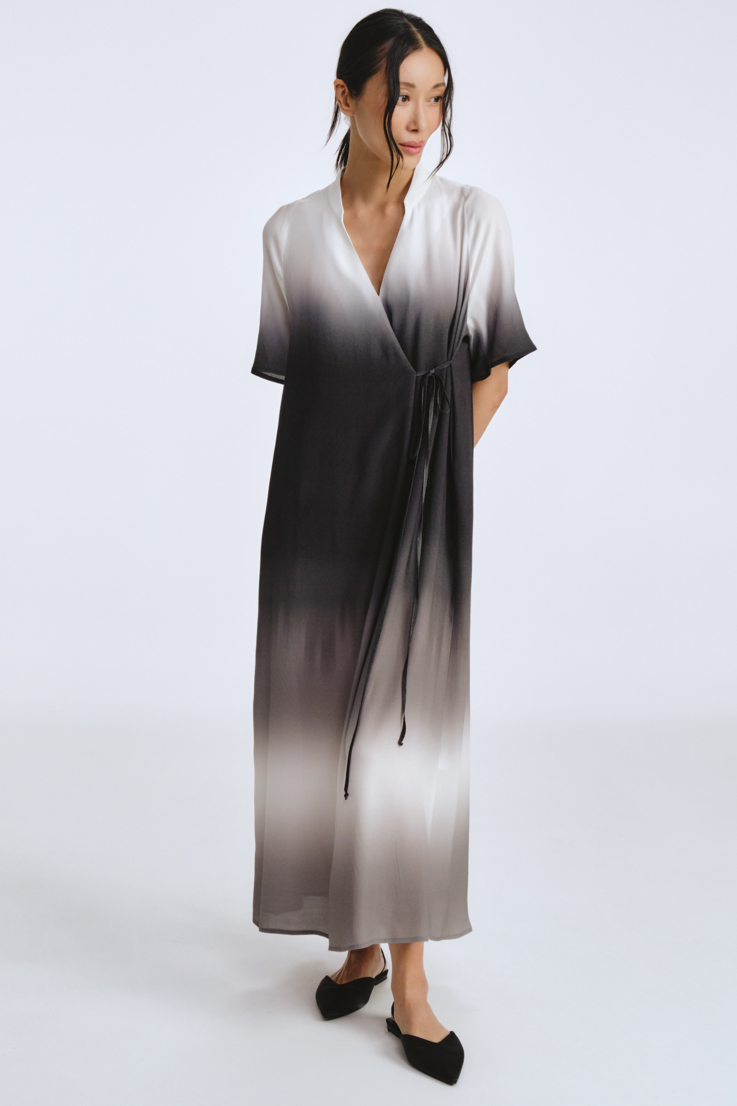 Платье Деграде с запахом 10 Серый (grise) от Lesel (Лесель)! Заказывайте по ✆ 8 (800) 777 02 37