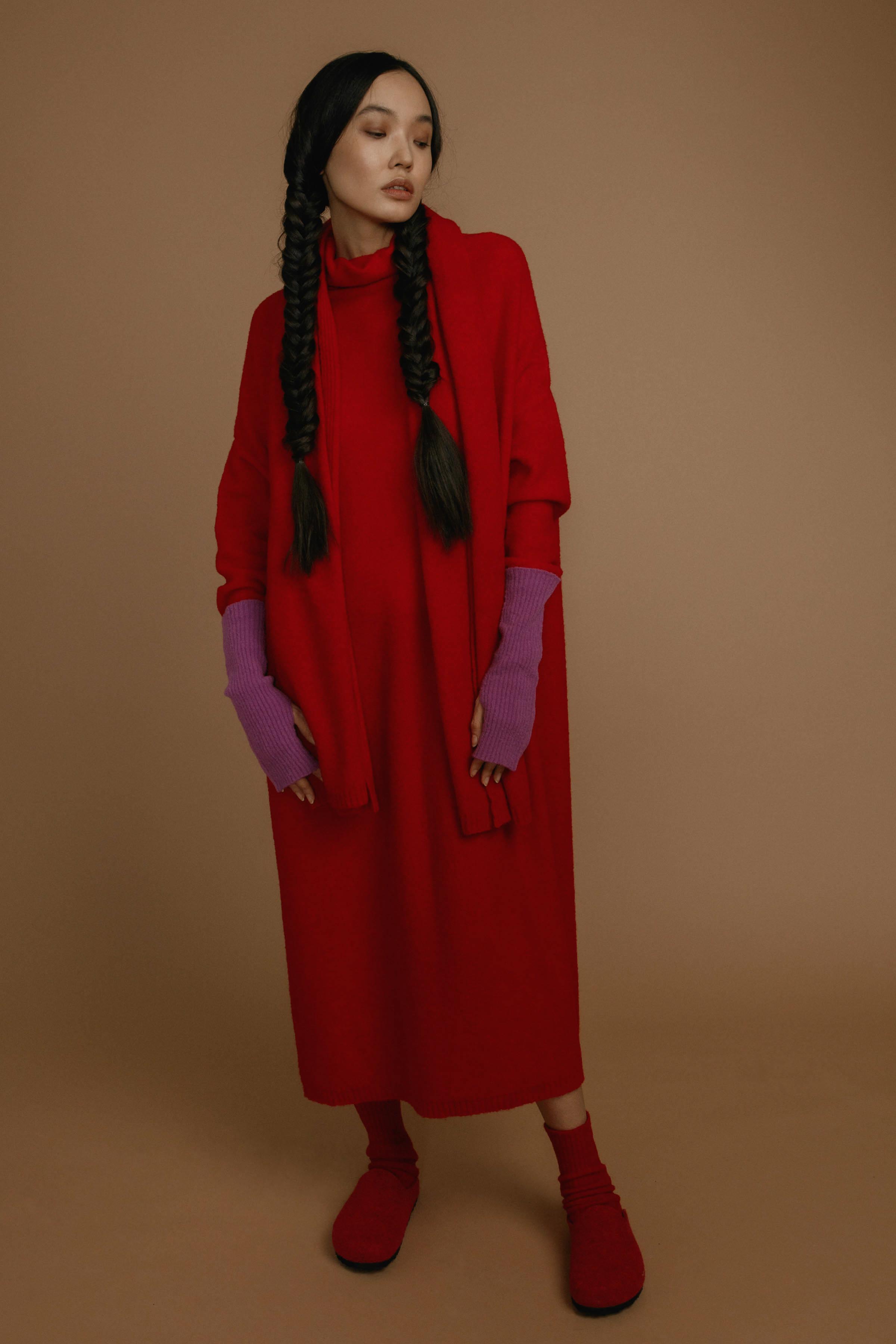 Платье База длинное 25 Огненно-красный (fiery red) от Lesel (Лесель)! Заказывайте по ✆ 8 (800) 777 02 37