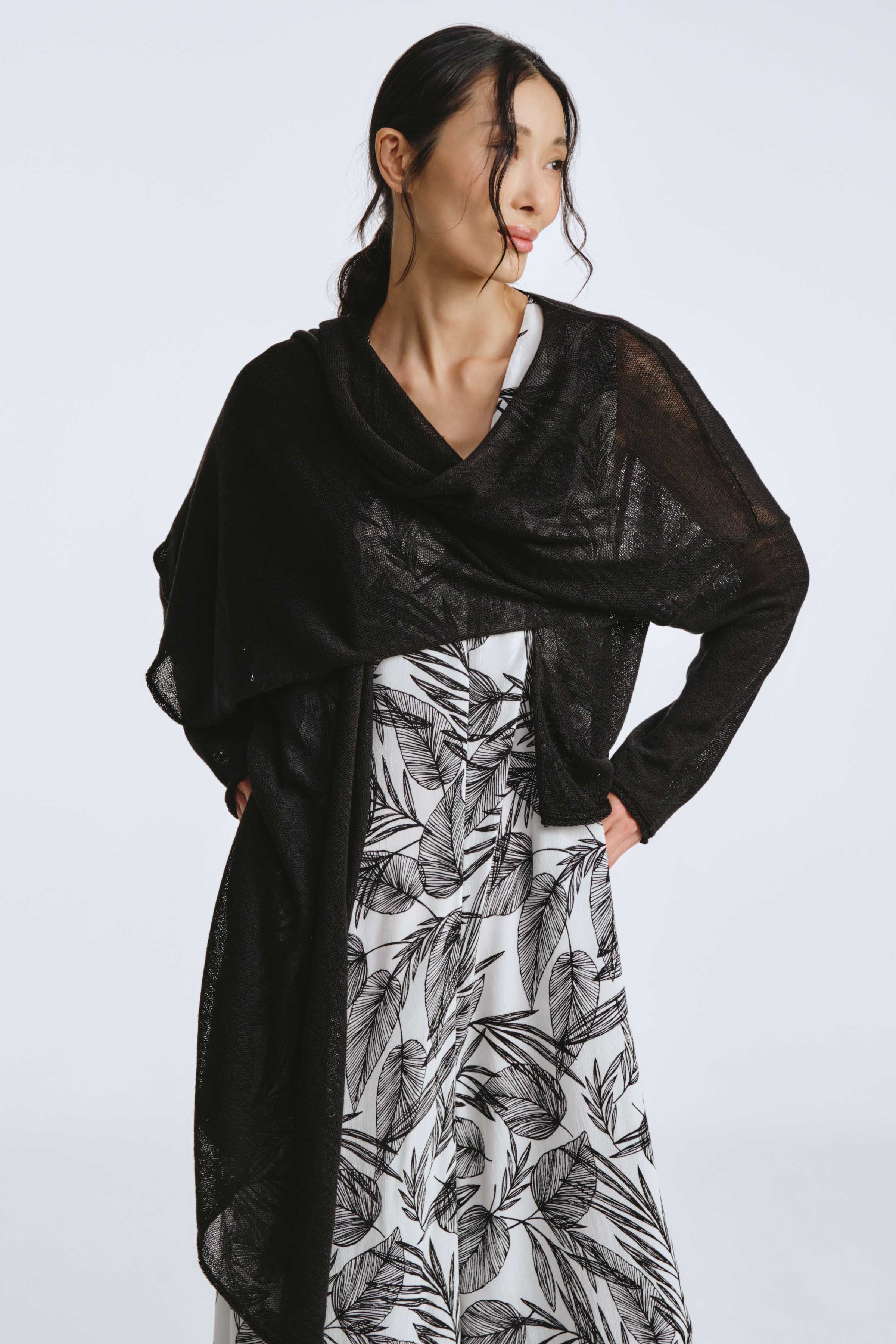 Кардиган Лён 00 Черный (noir) от Lesel (Лесель)! Заказывайте по ✆ 8 (800) 777 02 37