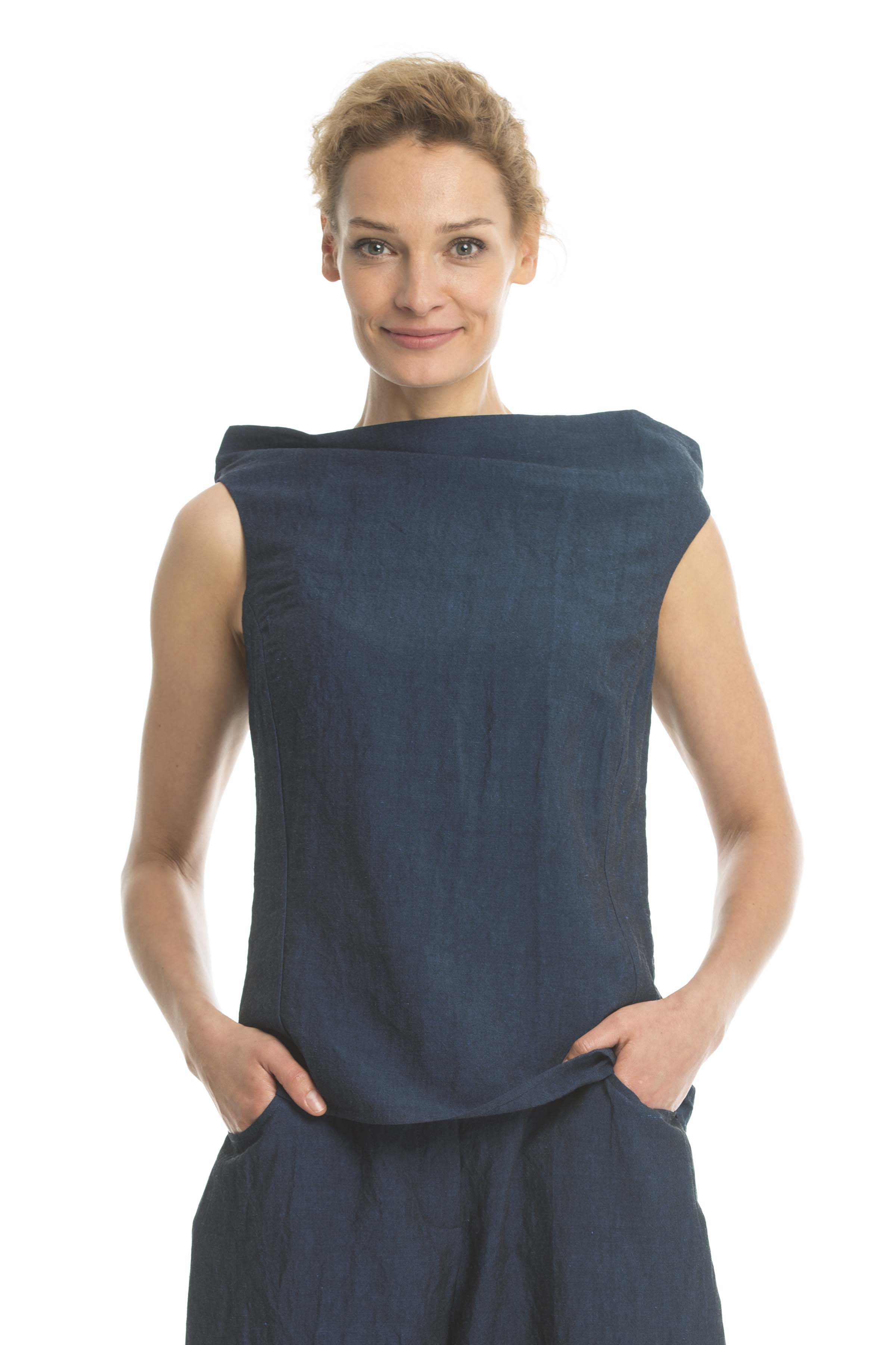 Блуза "С ажурной спинкой" 38 Джинсовый (denim) от Lesel (Лесель)! Заказывайте по ✆ 8 (800) 777 02 37