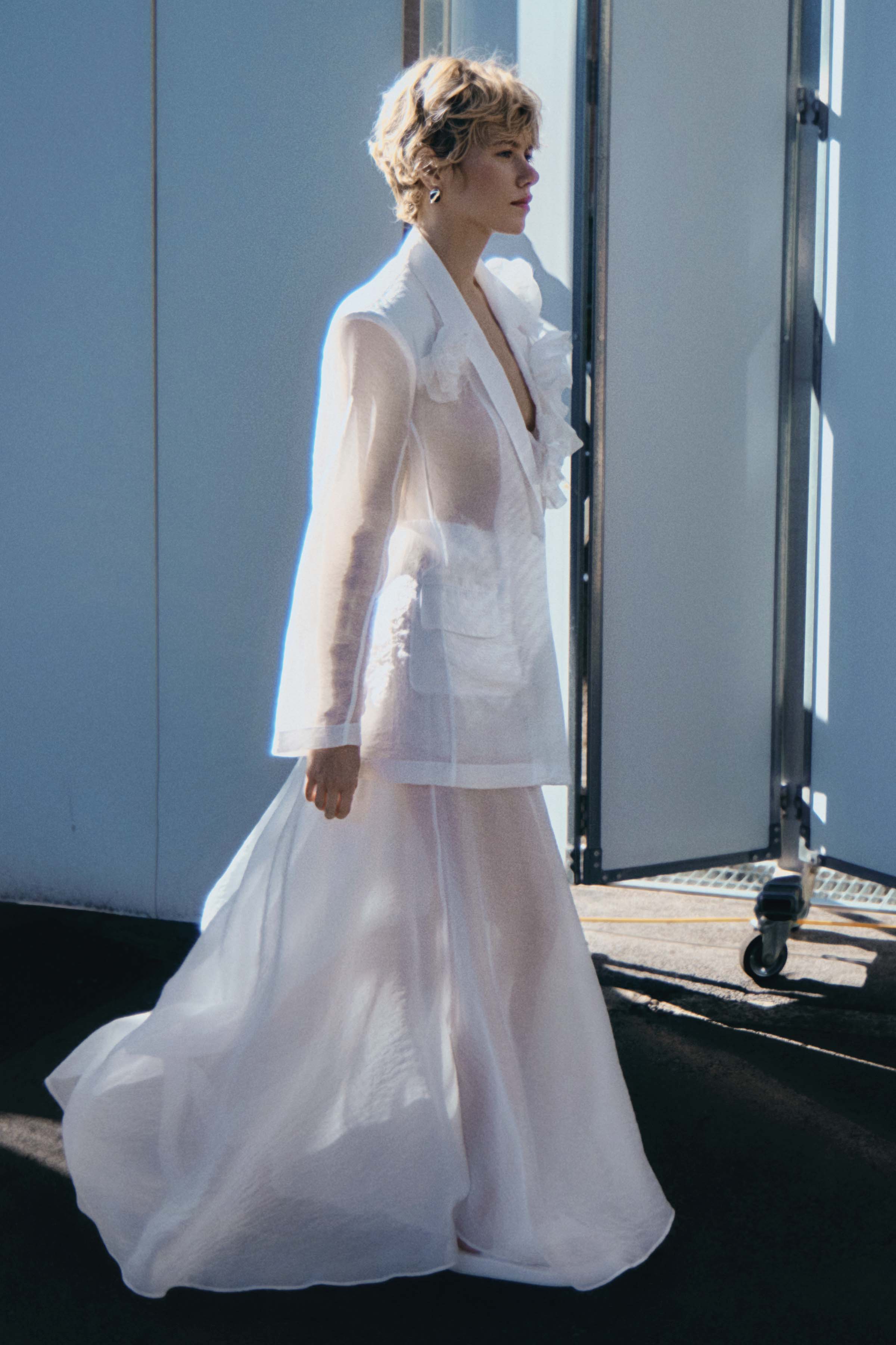 Юбка клеш прозрачная