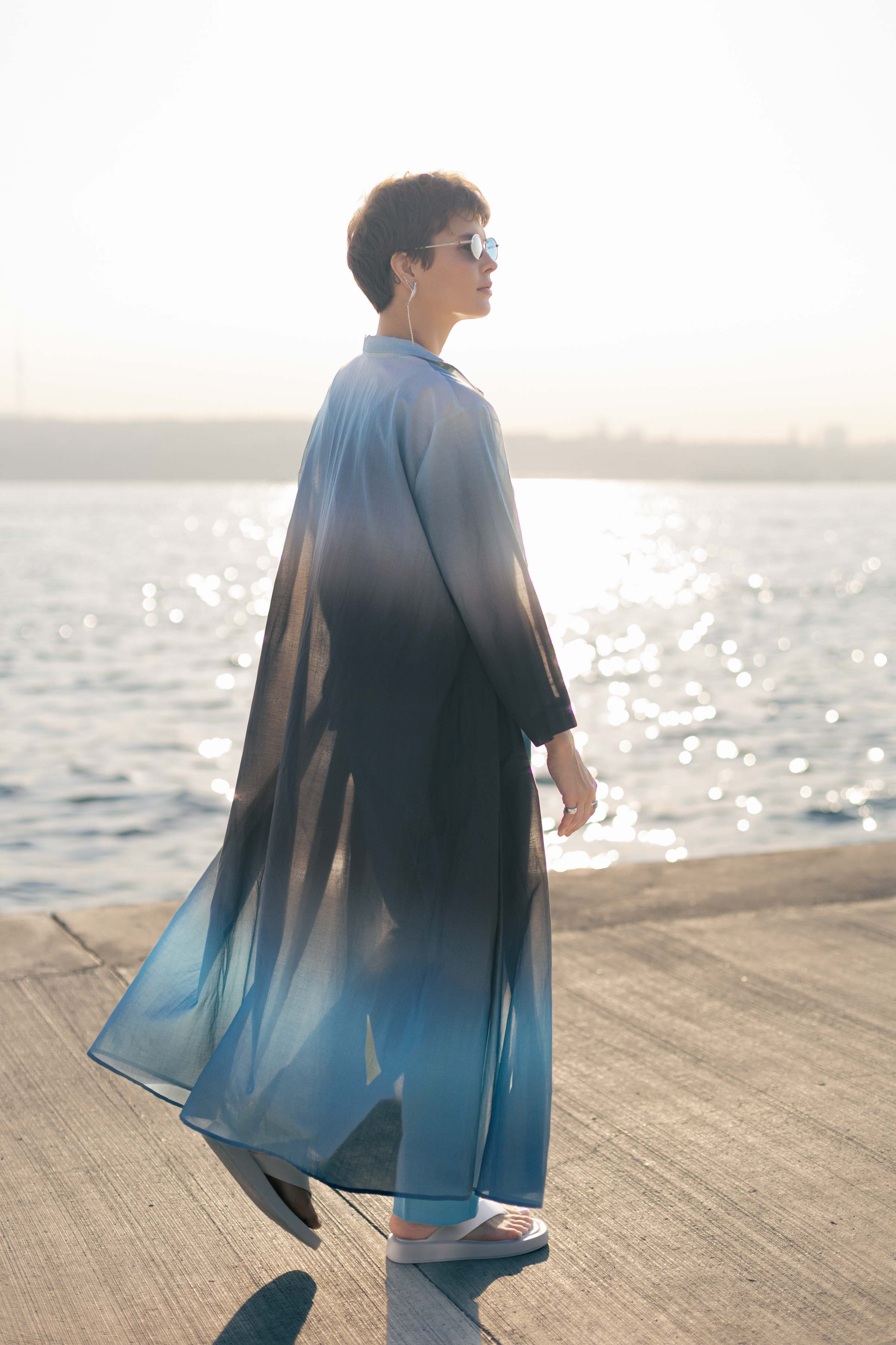 Блуза рубашка длинная Деграде