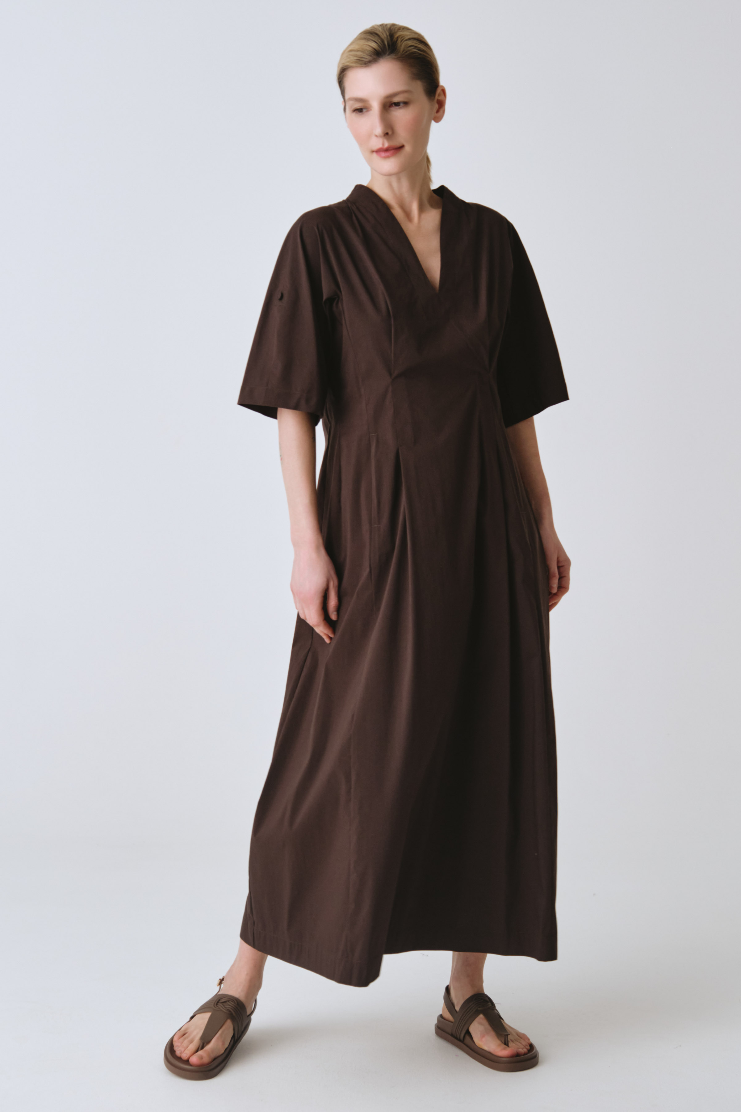 Платье клеш с широкими рукавами, хлопок