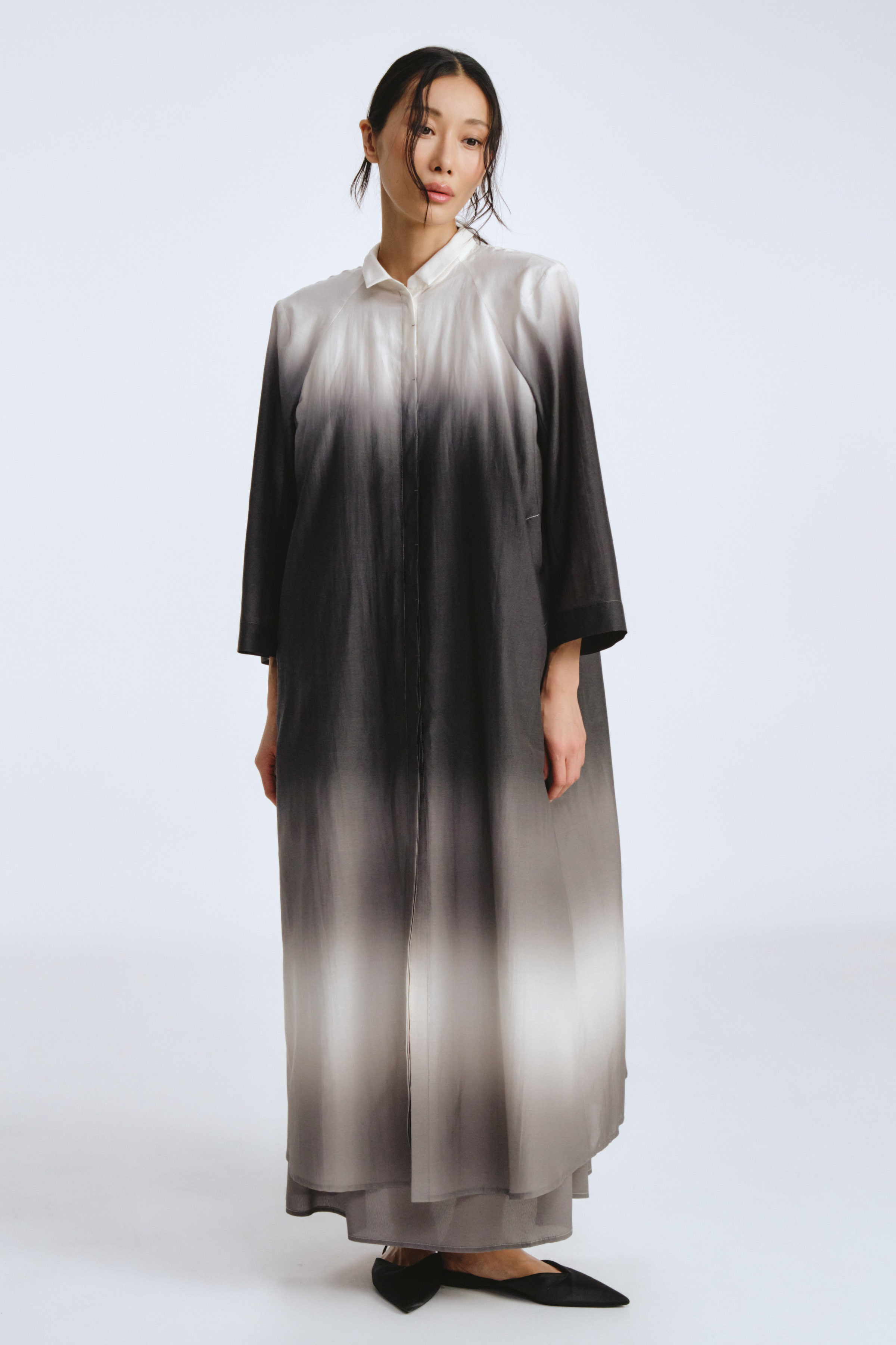 Блуза рубашка длинная Деграде