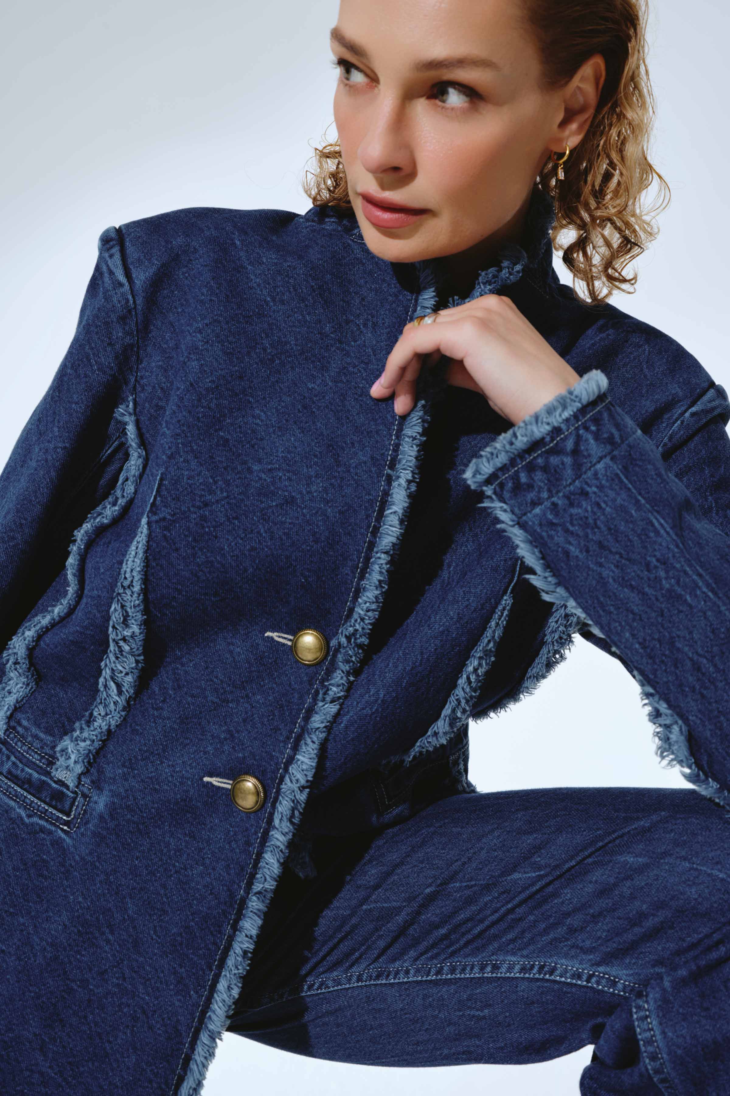 Жакет Гранж, джинса 38 Джинсовый (denim) от Lesel (Лесель)! Заказывайте по ✆ 8 (800) 777 02 37