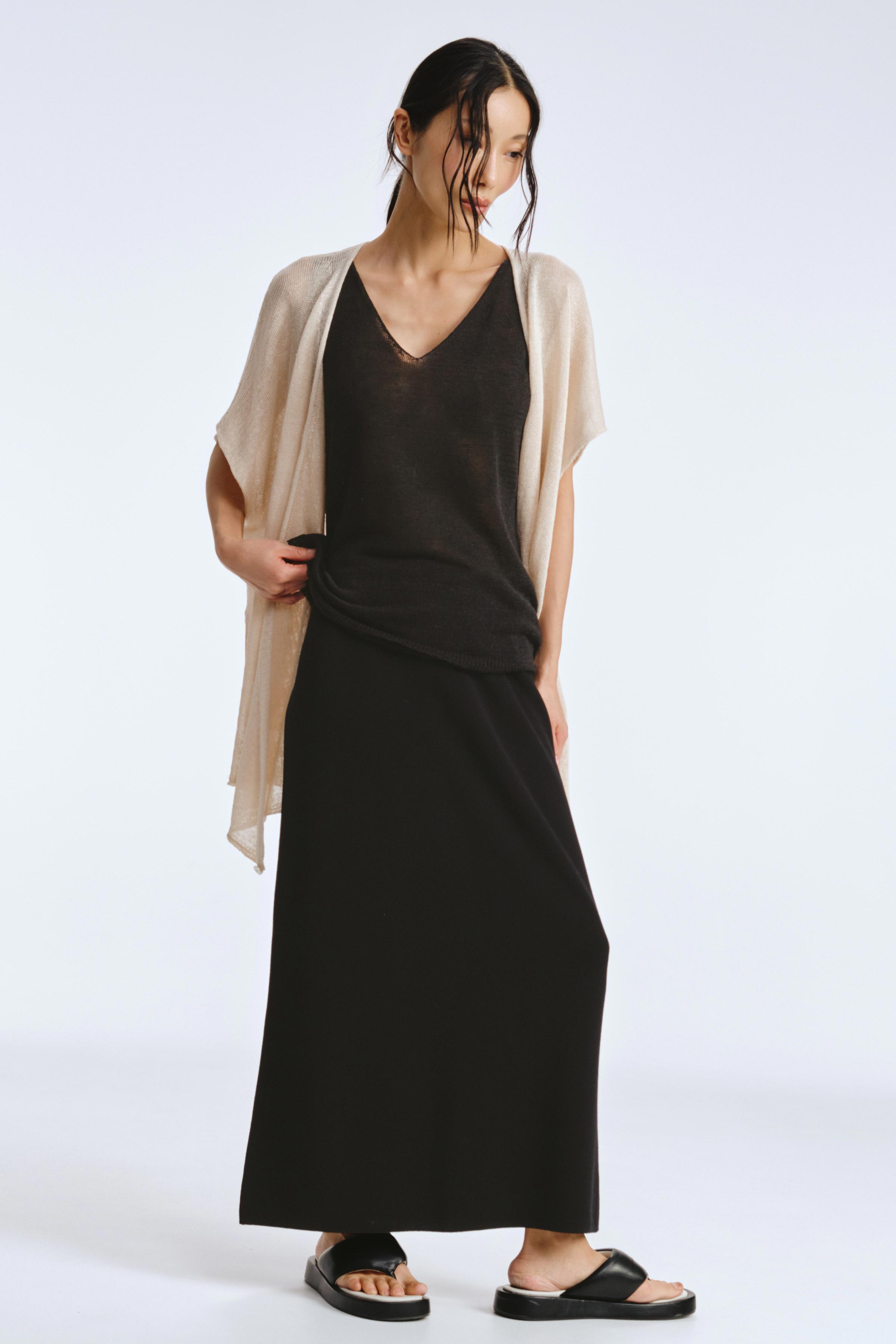 Юбка вязаная гладкая 00 Черный (noir) от Lesel (Лесель)! Заказывайте по ✆ 8 (800) 777 02 37