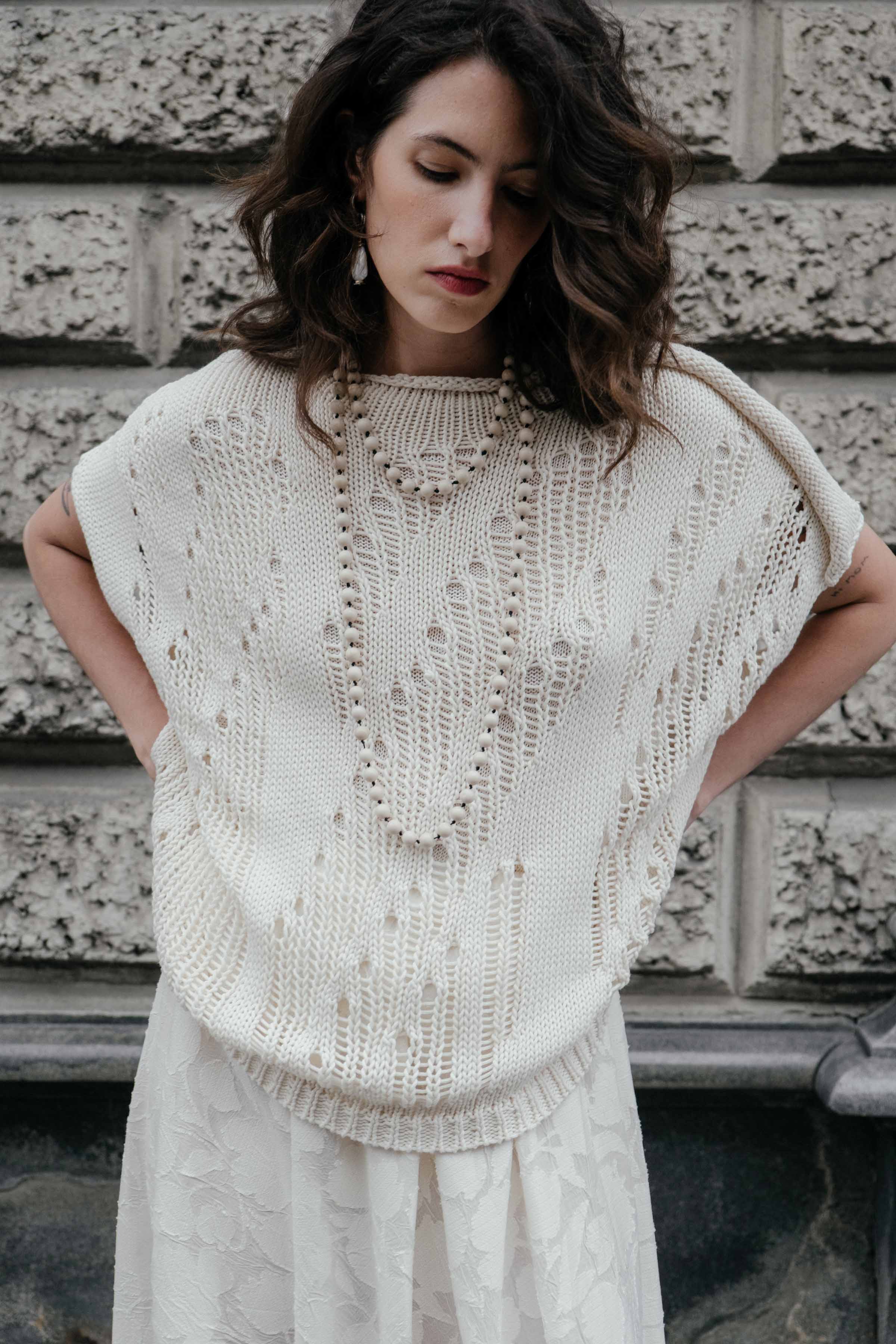 Джемпер с коротким рукавом Ажур