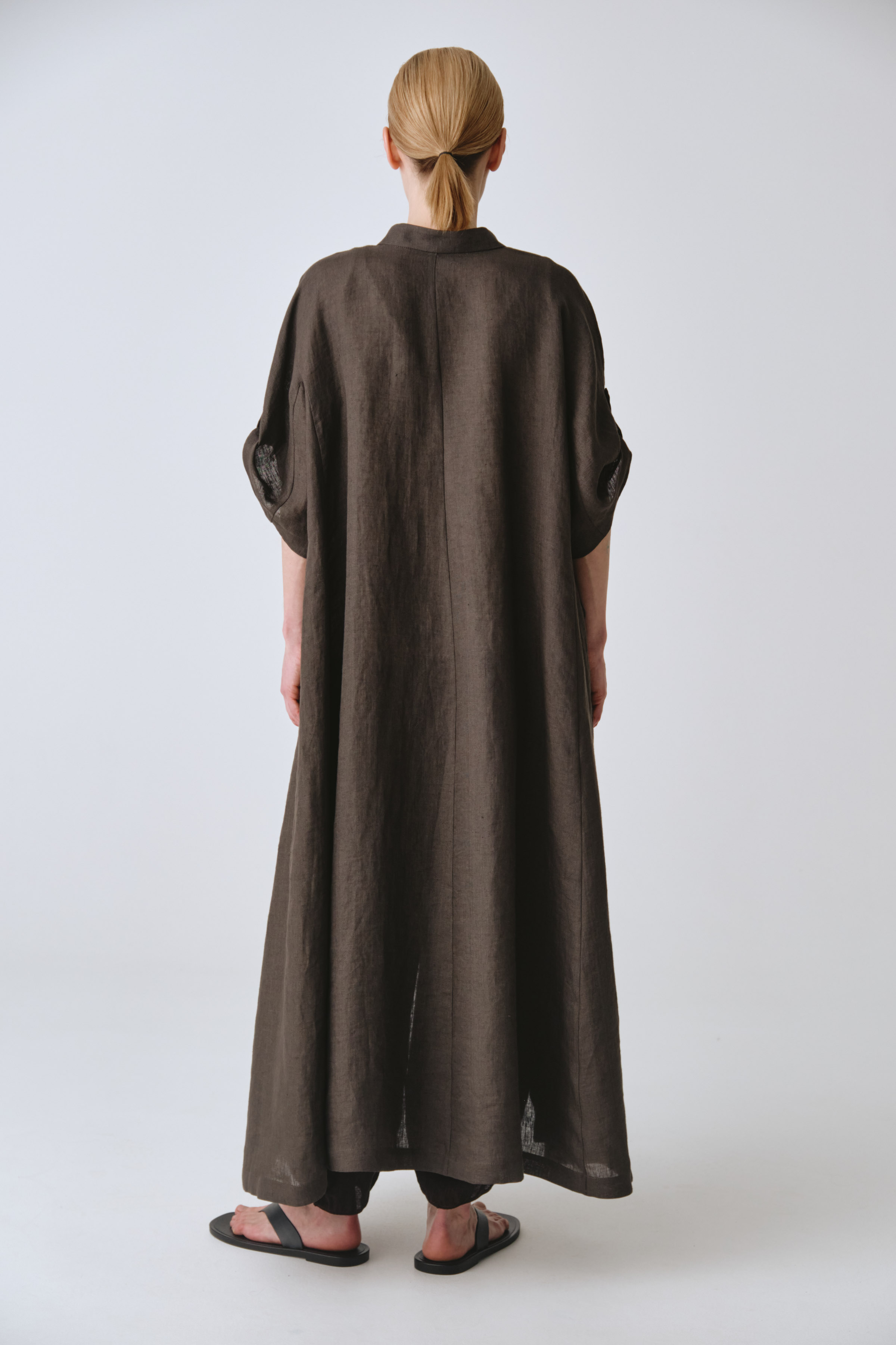 Жакет накидка с широкими рукавами, лён