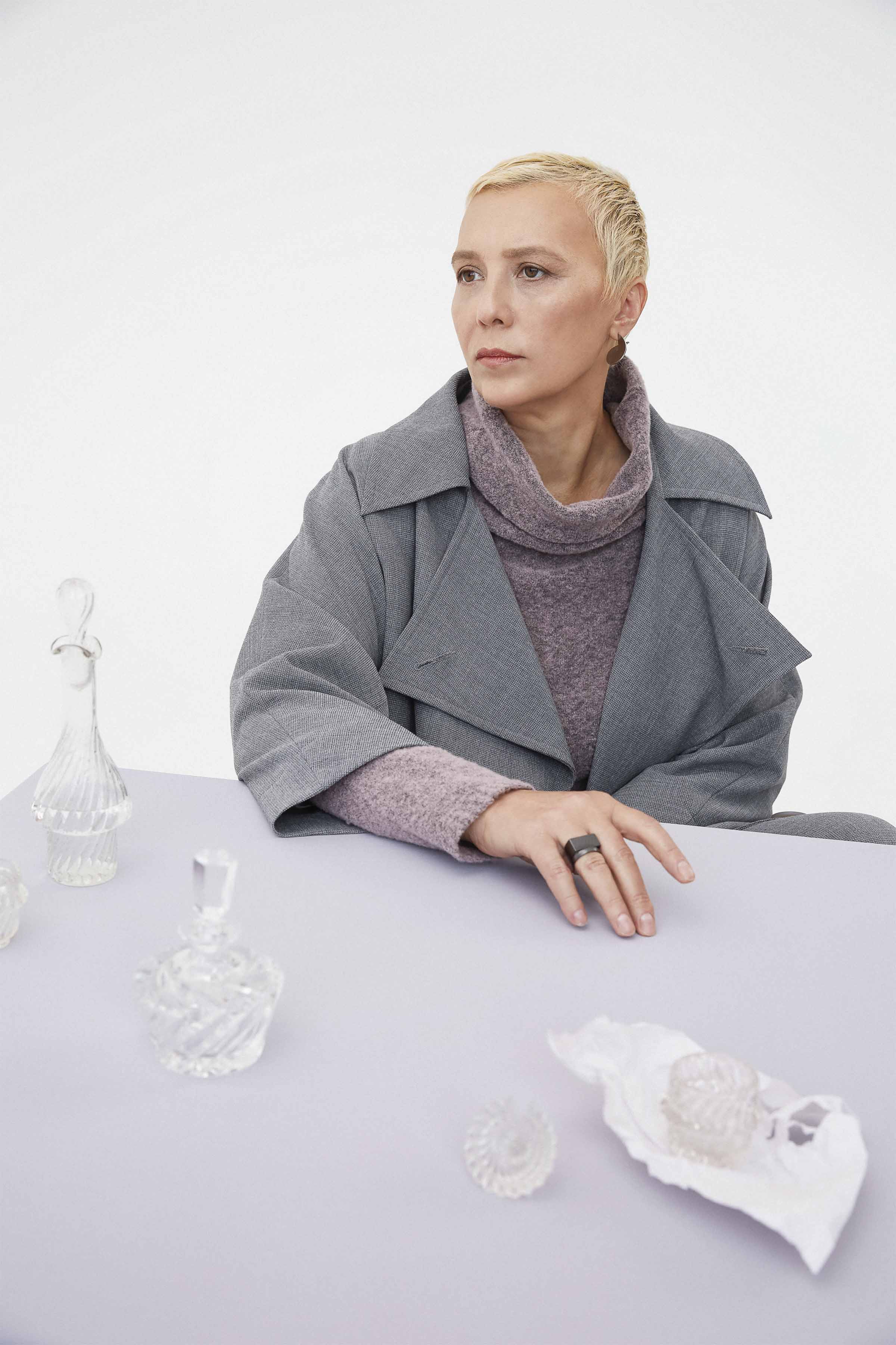 Жакет с поясом, мелкая клетка, на подкладке 15 Серый меланж (melange gris) от Lesel (Лесель)! Заказывайте по ✆ 8 (800) 777 02 37