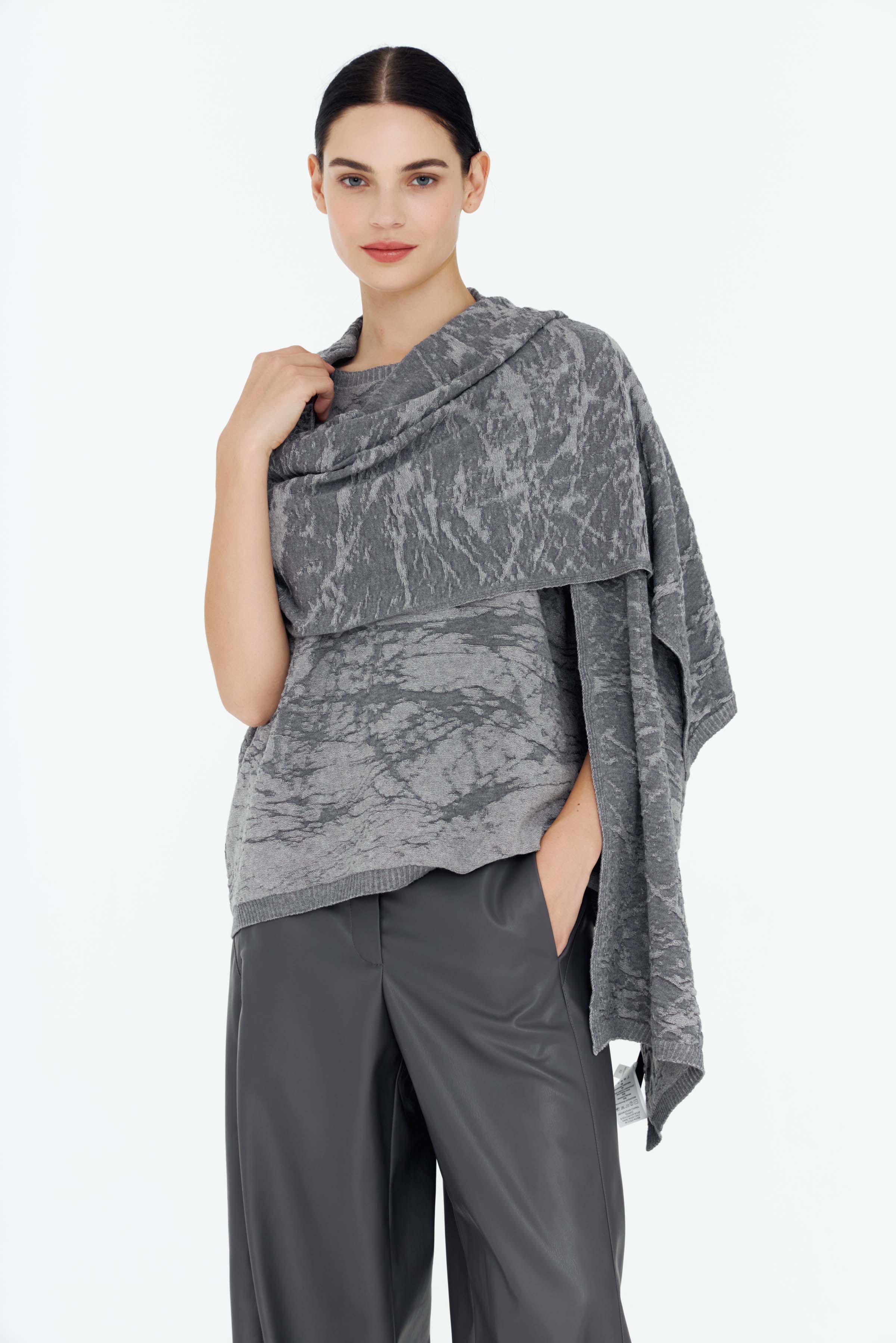 Палантин Трещины 10 Серый (grise) от Lesel (Лесель)! Заказывайте по ✆ 8 (800) 777 02 37