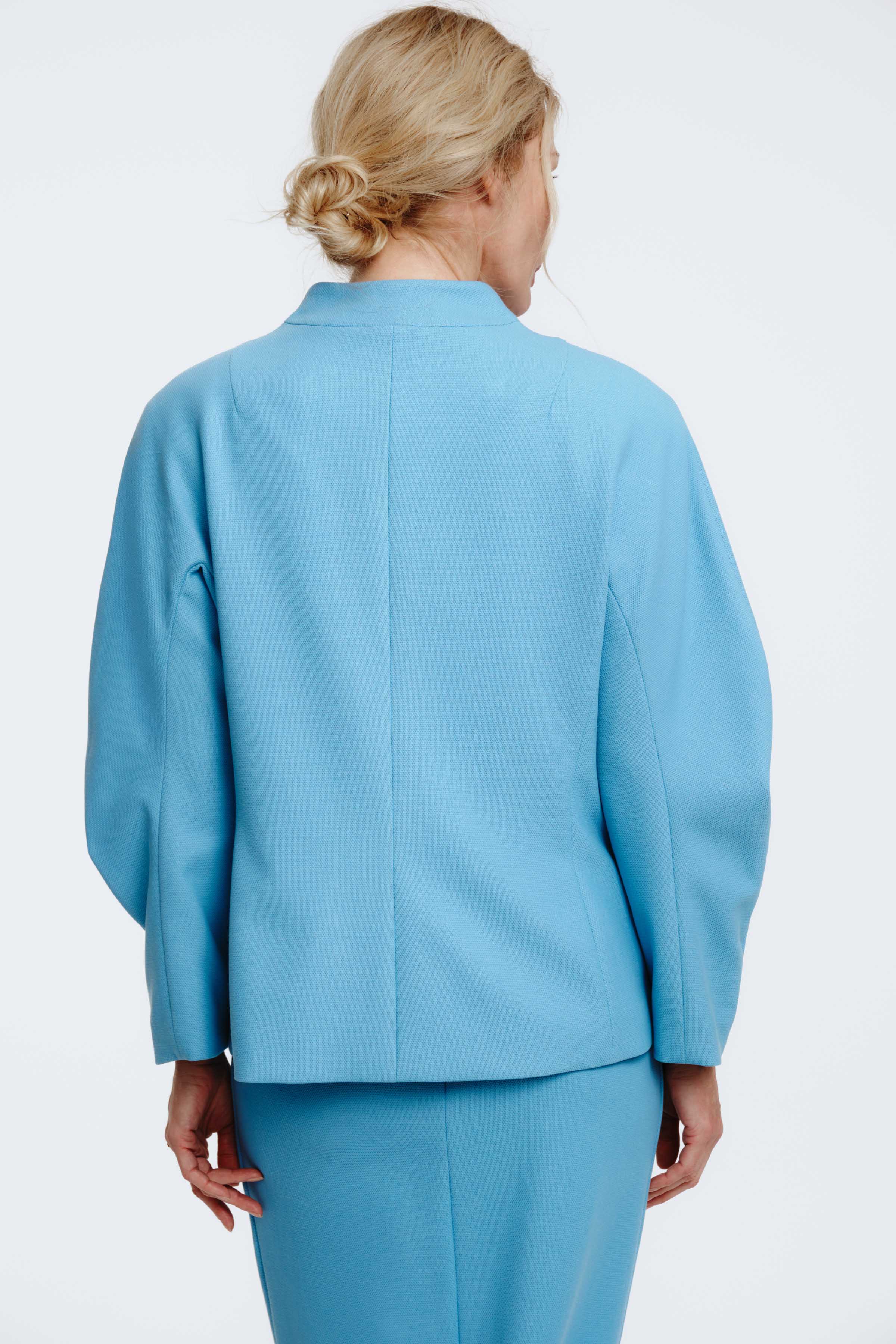 Жакет овал на подкладке 36 Лазурно-синий (bleu azur) от Lesel (Лесель)! Заказывайте по ✆ 8 (800) 777 02 37