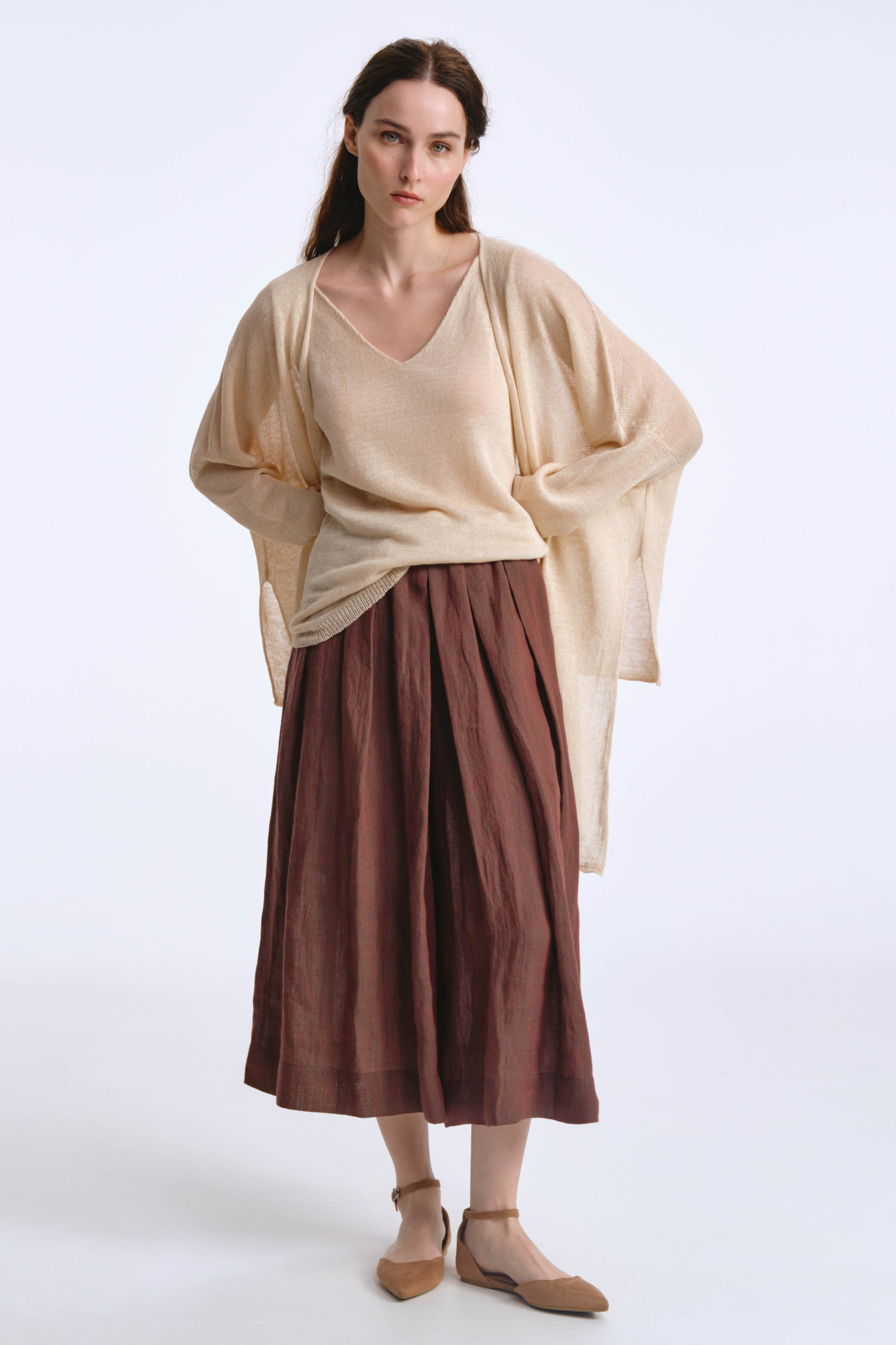 Юбка-брюки с широкими защипами 94 Темная медь (dark copper) от Lesel (Лесель)! Заказывайте по ✆ 8 (800) 777 02 37