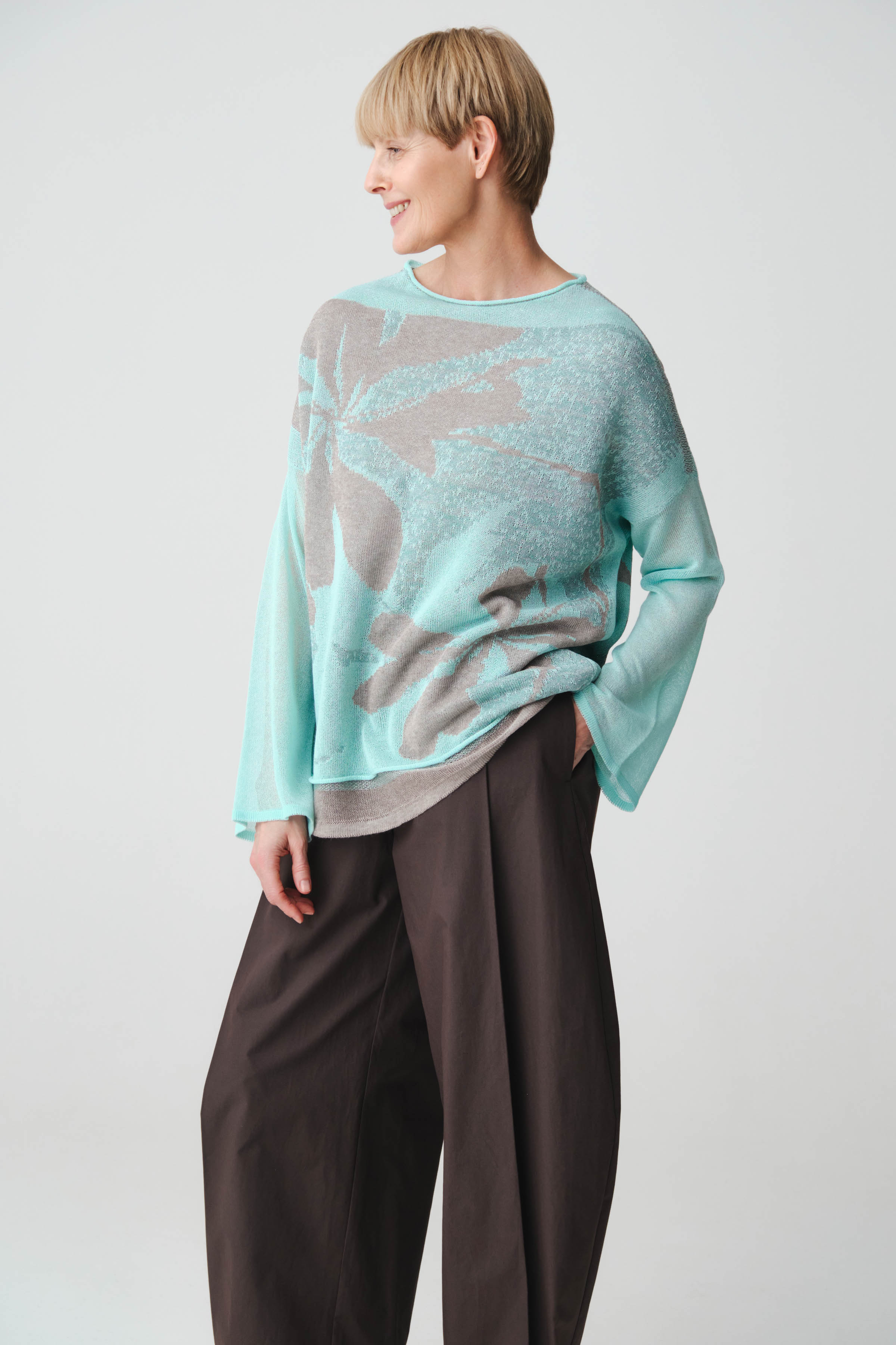 Джемпер с длинным рукавом Трехцветный