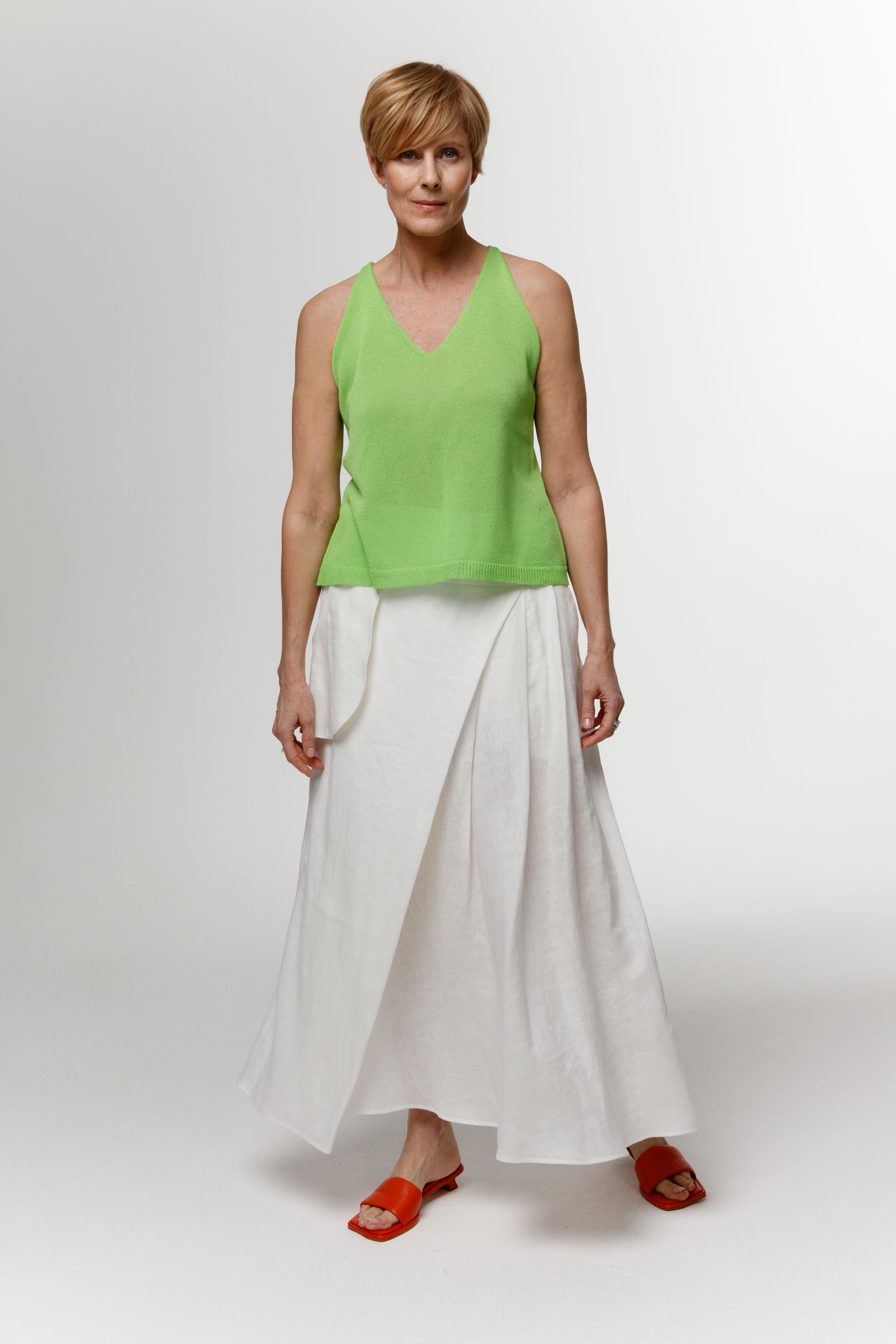 Юбка с запахом, мягкий лён 03 Кварц (quartz) от Lesel (Лесель)! Заказывайте по ✆ 8 (800) 777 02 37