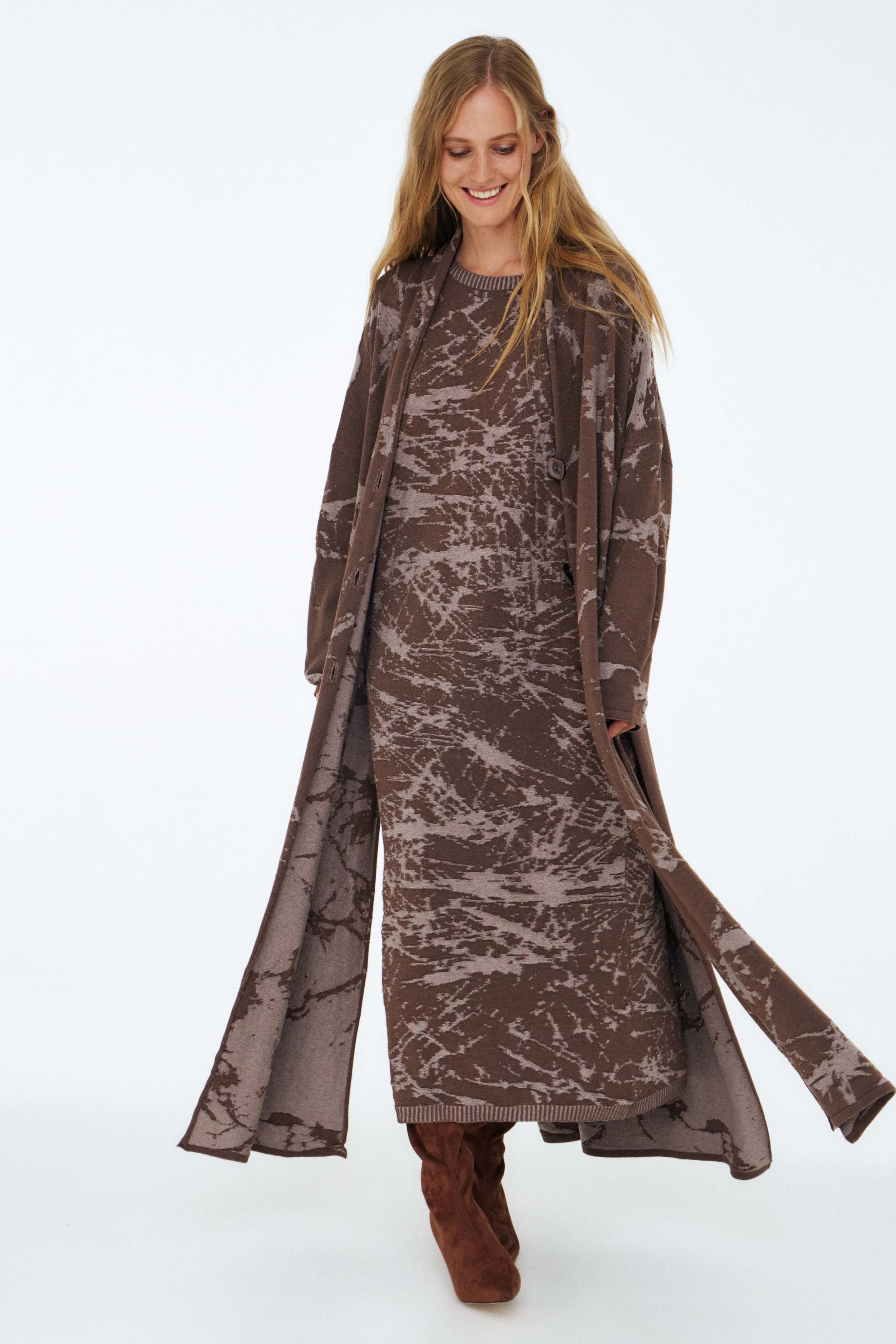 Кардиган удлиненный Мрамор 74 Тень (ombre) от Lesel (Лесель)! Заказывайте по ✆ 8 (800) 777 02 37