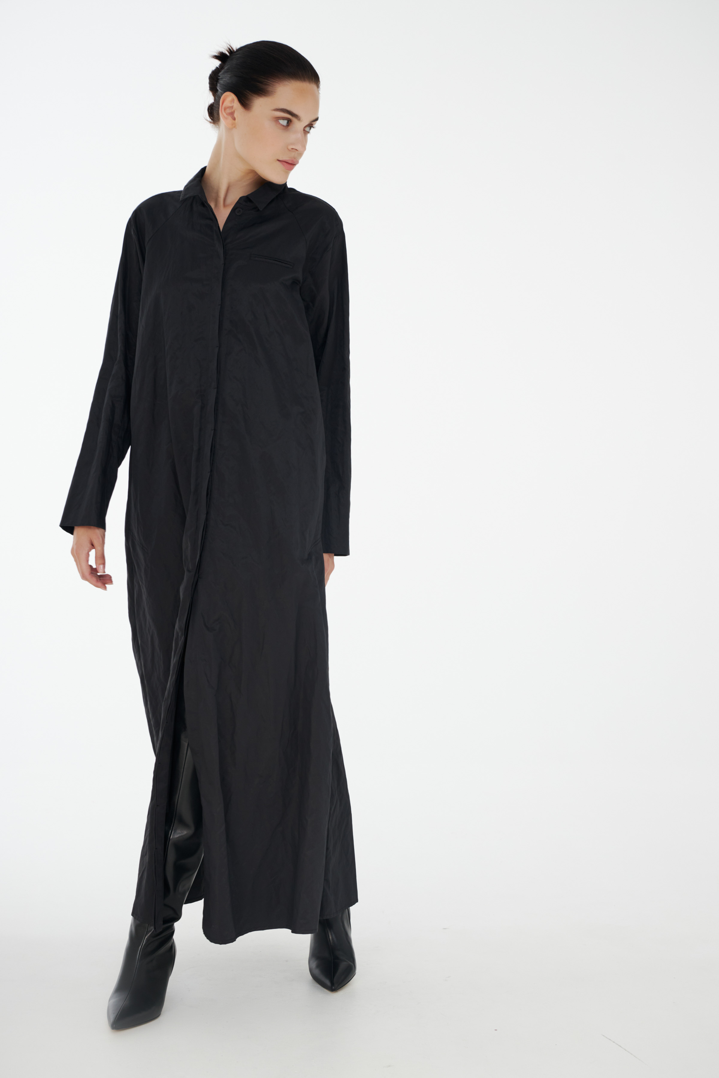 Платье рубашка жатая 00 Черный (noir), 78 Полутень (penombre) от Lesel (Лесель)! Заказывайте по ✆ 8 (800) 777 02 37