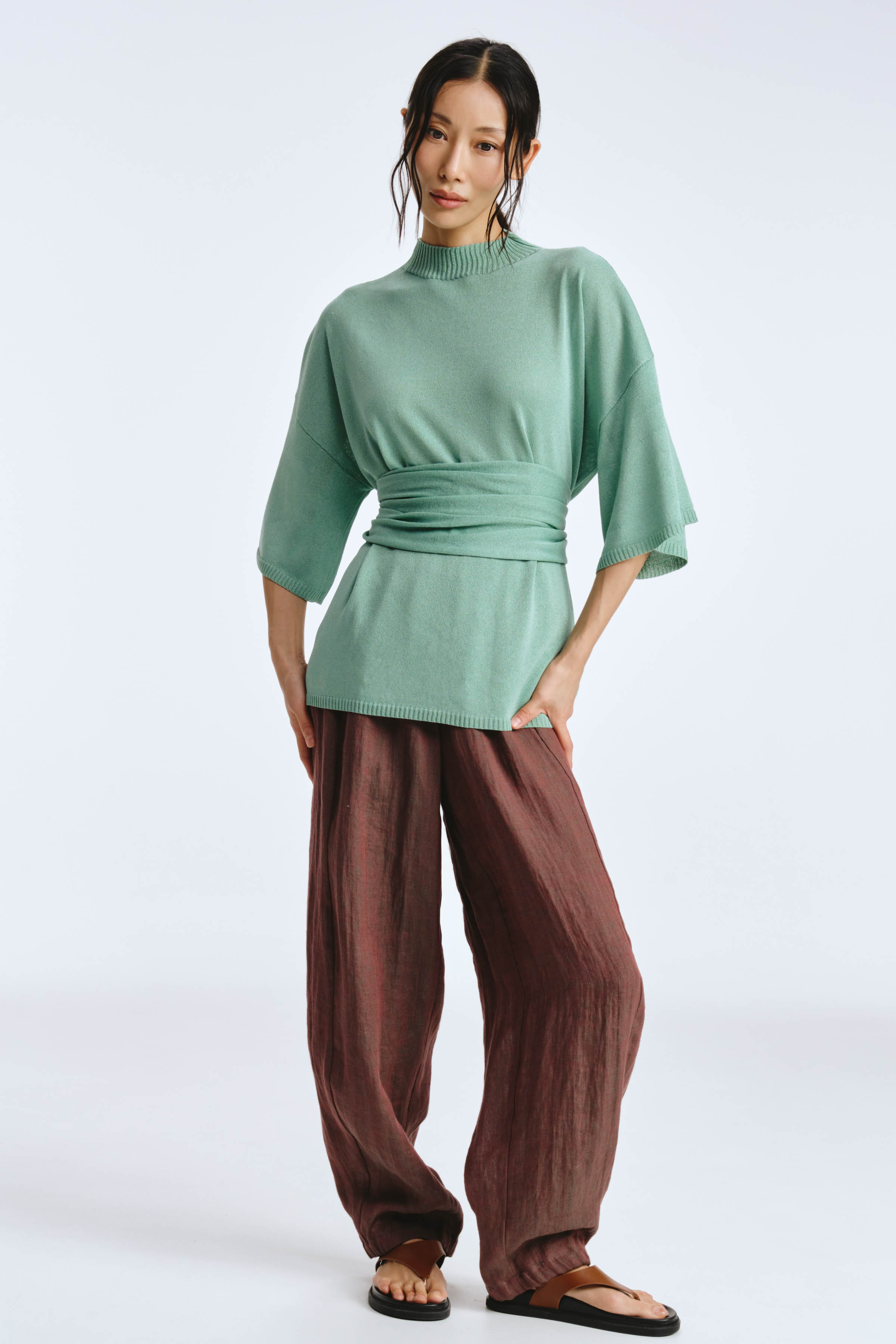 Брюки свободные на резинке, лен  от Lesel (Лесель)! Заказывайте по ✆ 8 (800) 777 02 37