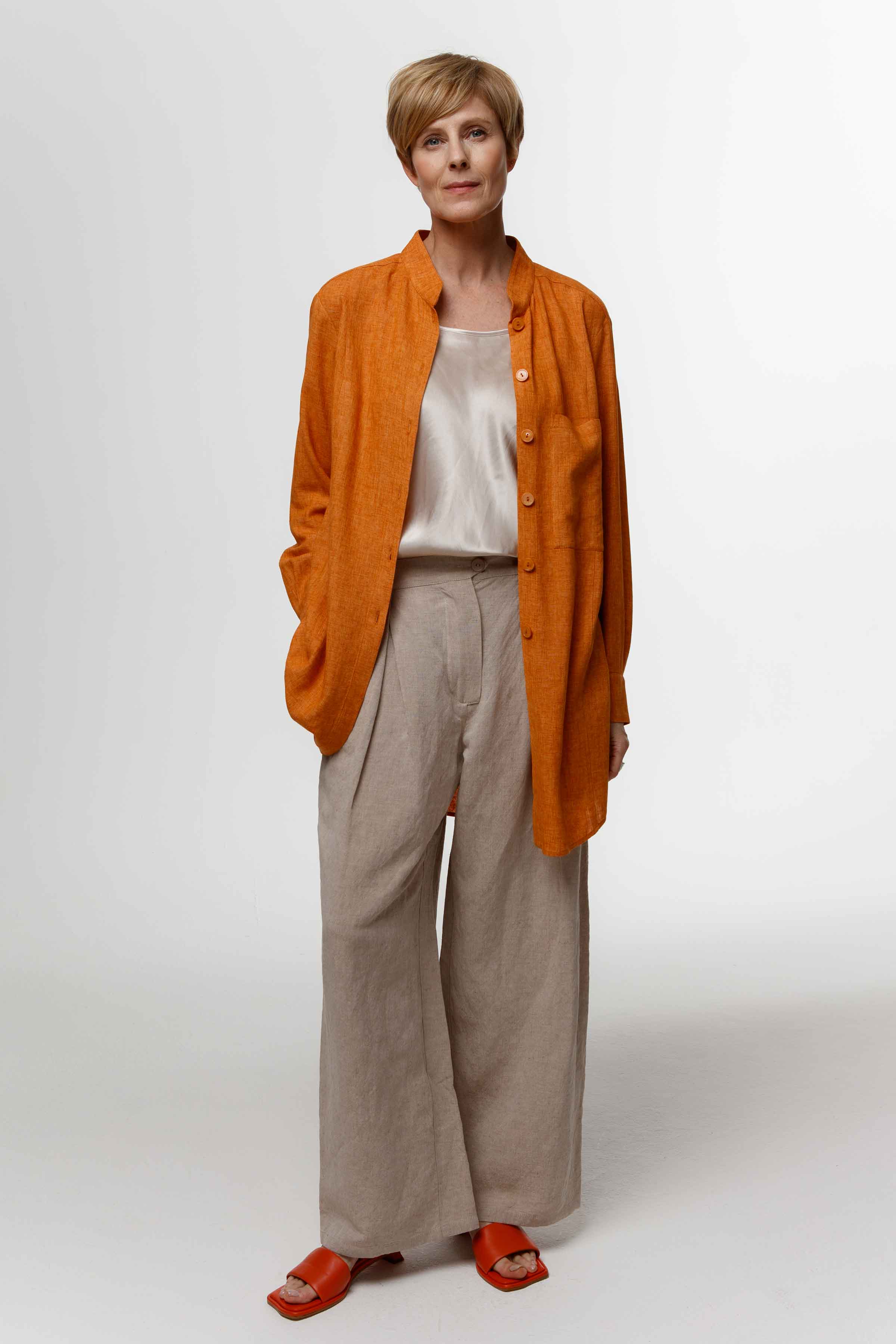 Блуза с кокеткой, вискоза/лён  от Lesel (Лесель)! Заказывайте по ✆ 8 (800) 777 02 37