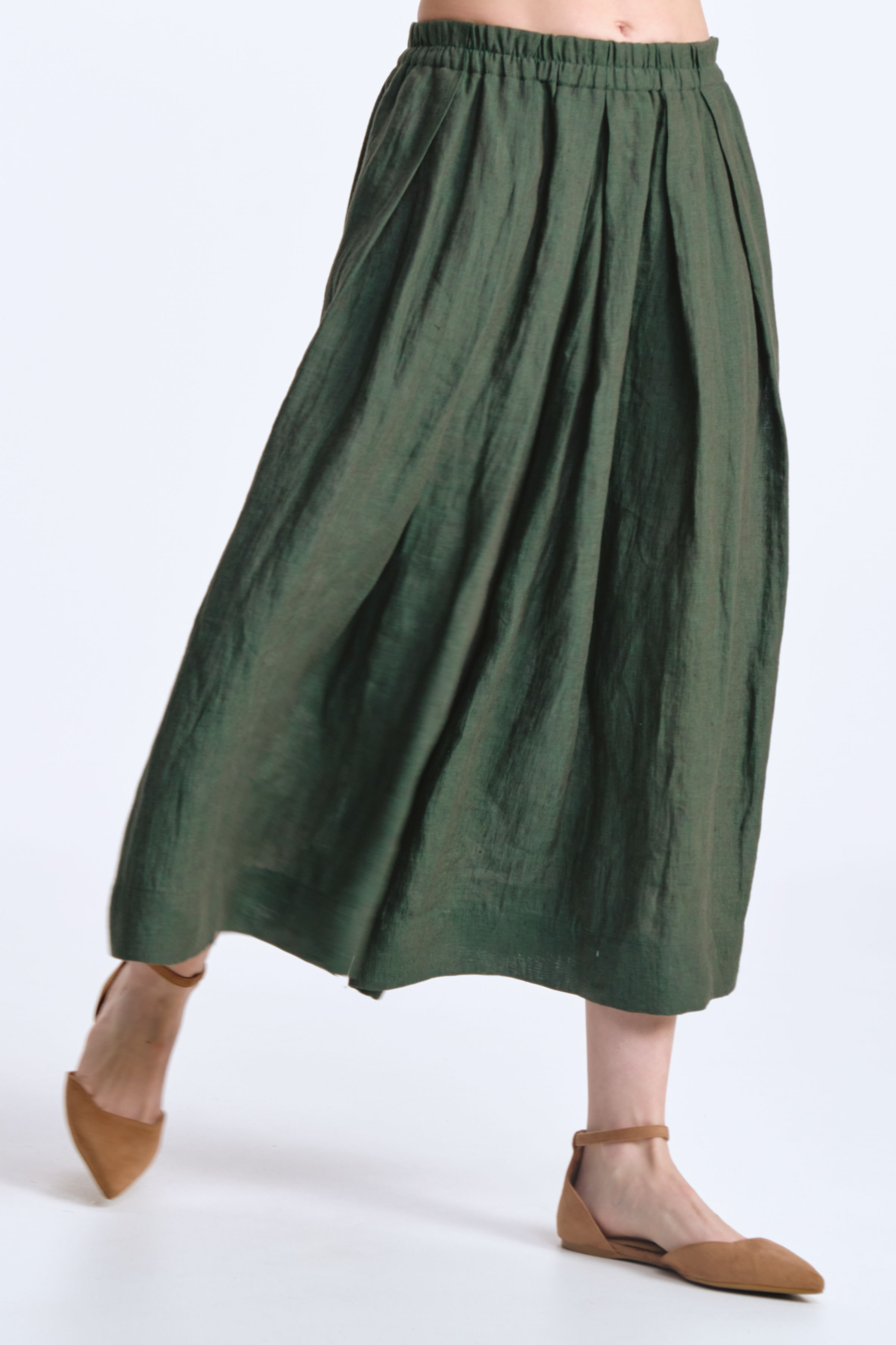 Юбка-брюки с широкими защипами 64 Эвкалипт (eucalyptus) от Lesel (Лесель)! Заказывайте по ✆ 8 (800) 777 02 37