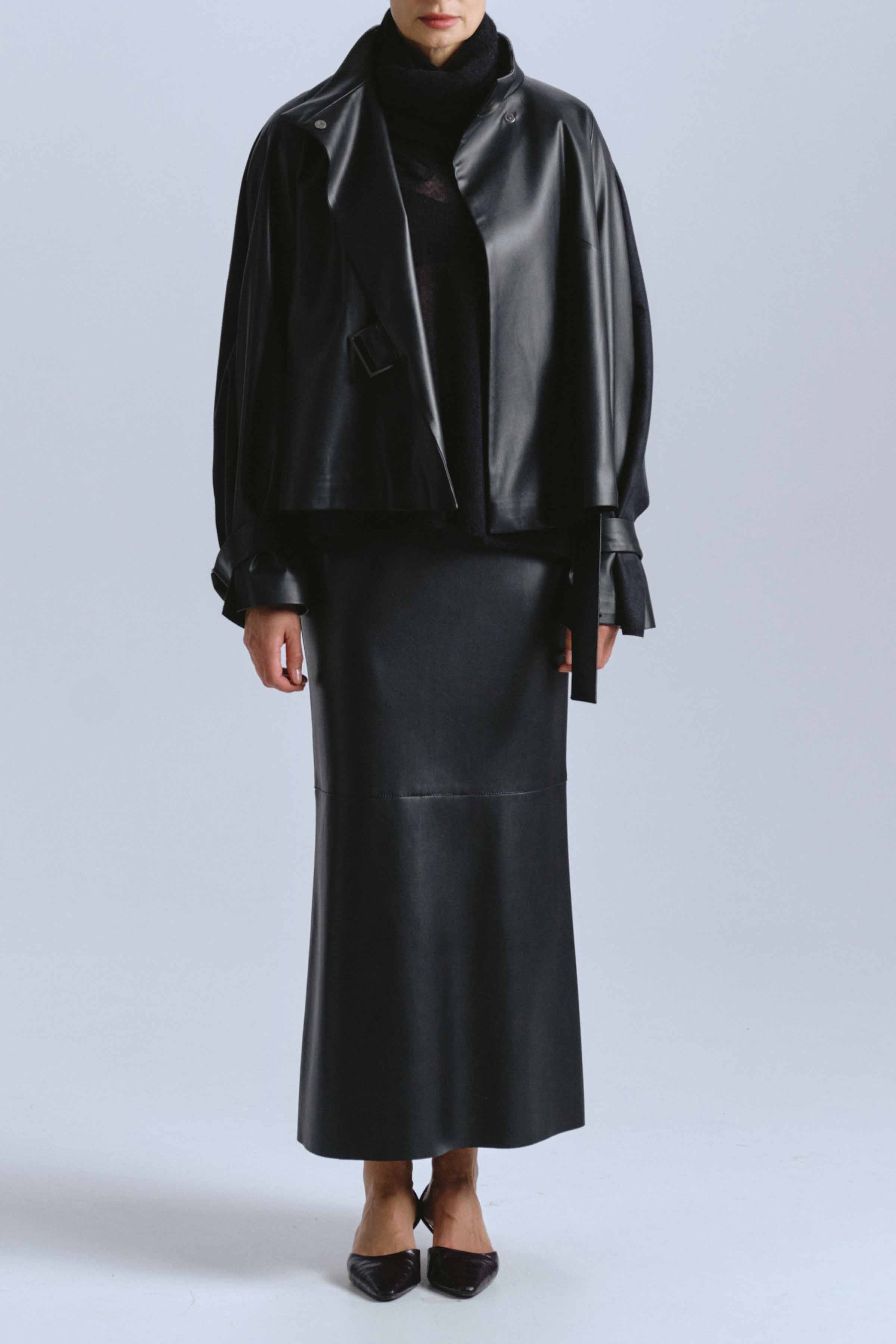 Юбка длинная узкая, кожа 00 Черный (noir), 27 Бордо (burdeaux) от Lesel (Лесель)! Заказывайте по ✆ 8 (800) 777 02 37