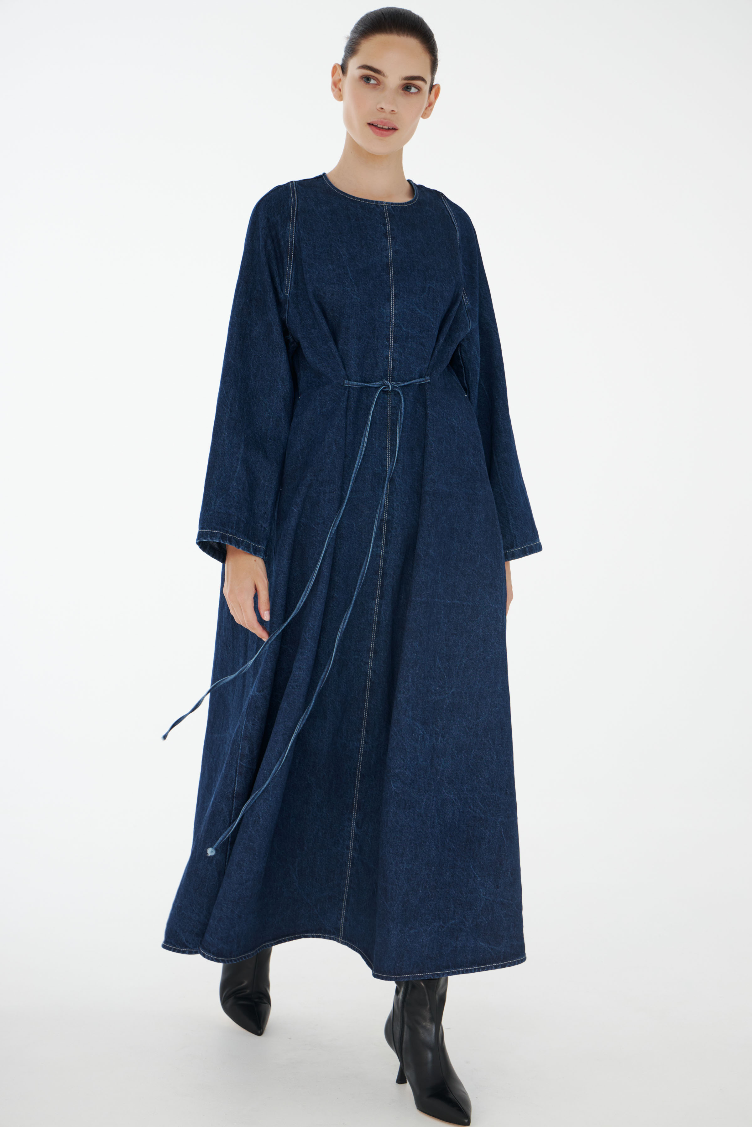 Платье Джинсовое реглан, завязки 38 Джинсовый (denim) от Lesel (Лесель)! Заказывайте по ✆ 8 (800) 777 02 37