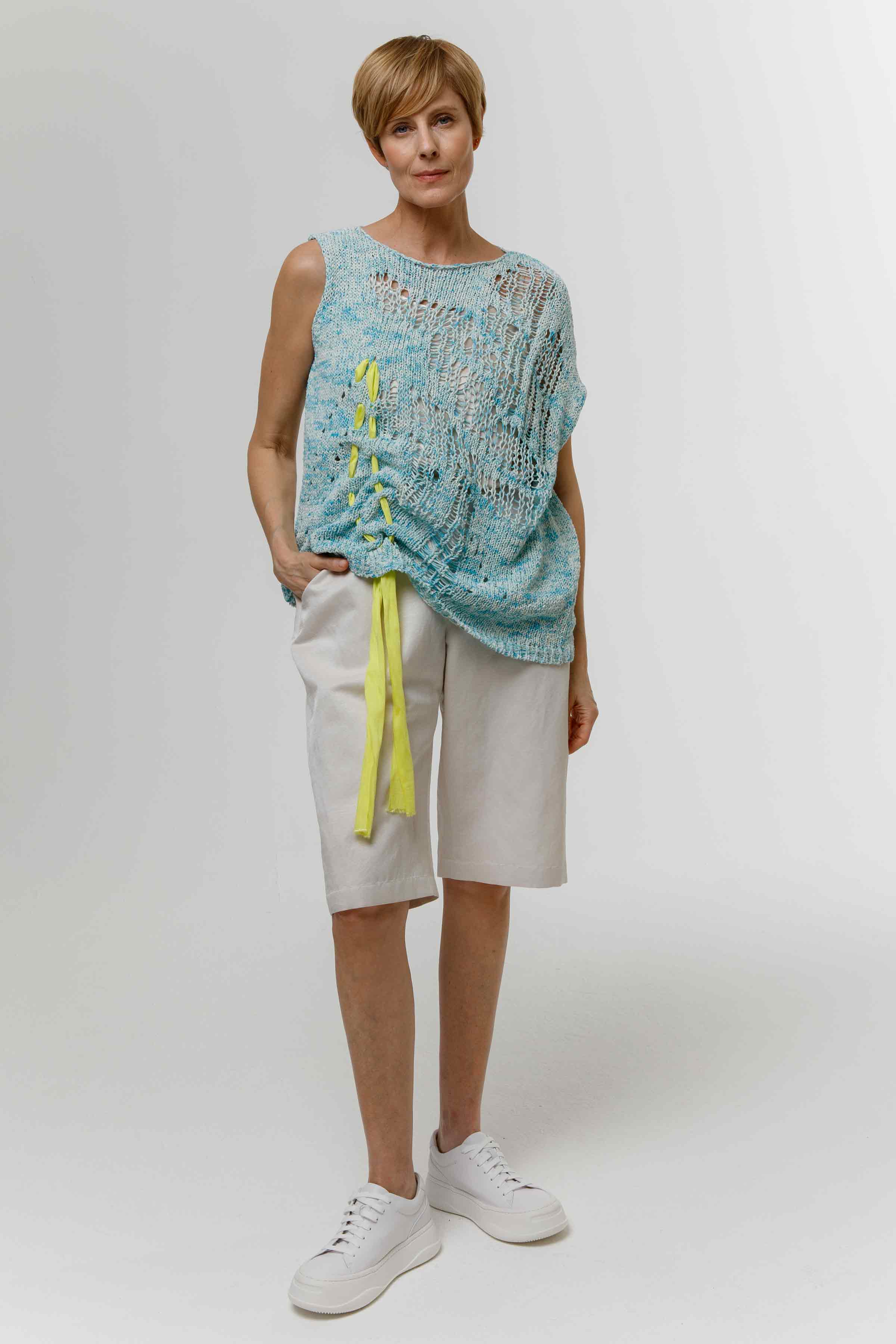 Топ асимметрия с лентой 37 Аквамарин меланж (aquamarine melange) от Lesel (Лесель)! Заказывайте по ✆ 8 (800) 777 02 37