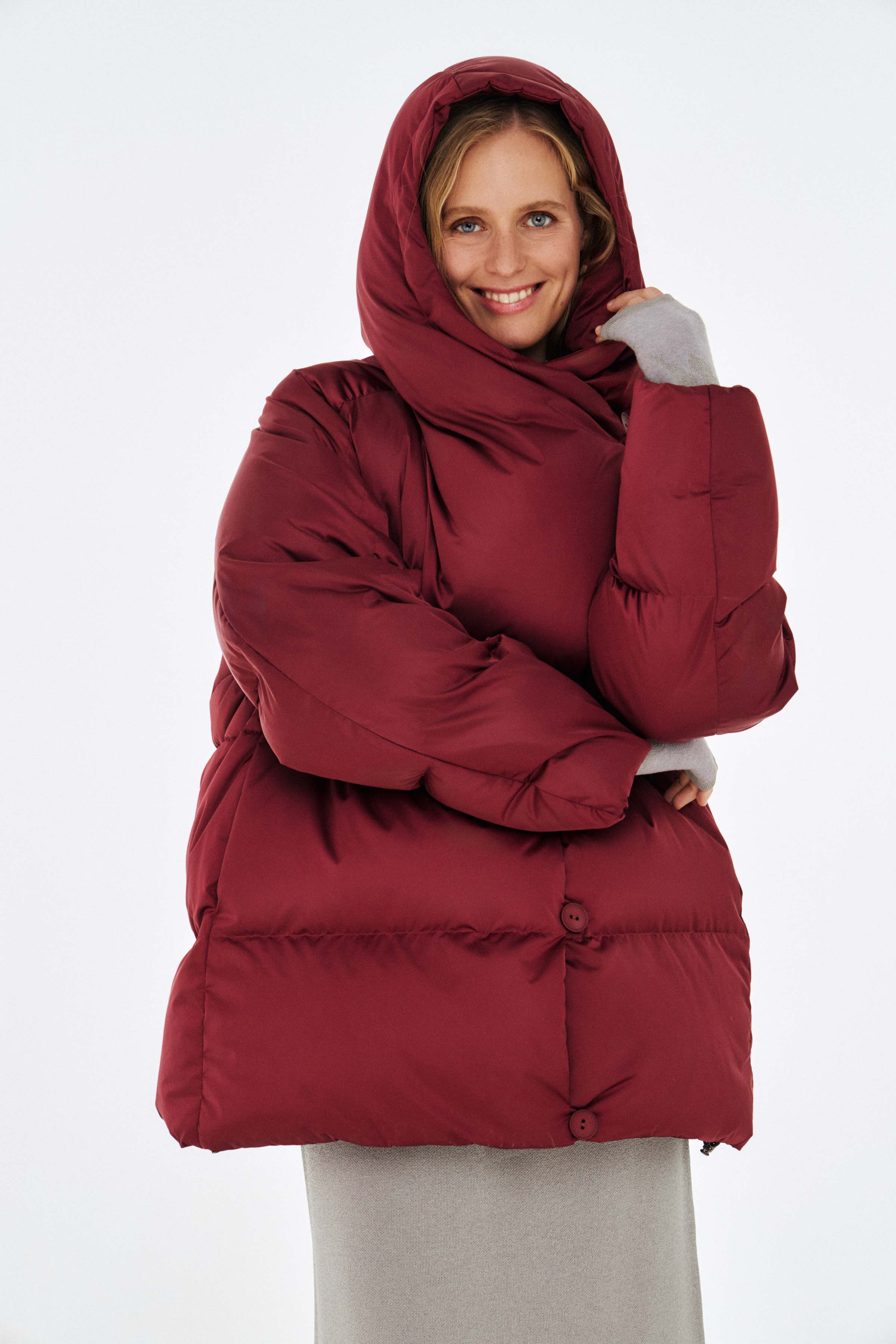 Куртка пуховая с навесными петлями 27 Бордо (burdeaux) от Lesel (Лесель)! Заказывайте по ✆ 8 (800) 777 02 37