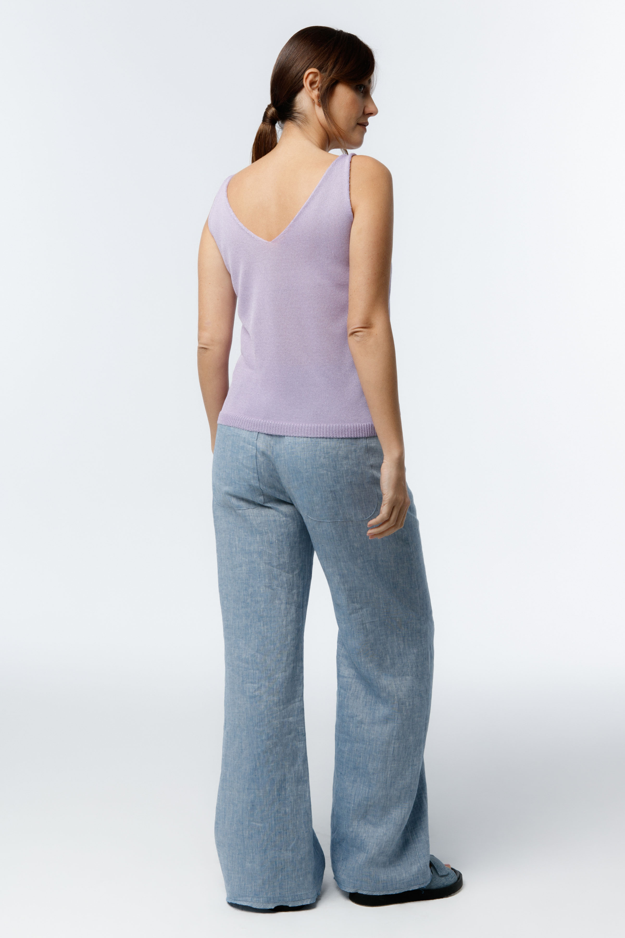 Брюки Прямые трубы, лён меланж  от Lesel (Лесель)! Заказывайте по ✆ 8 (800) 777 02 37