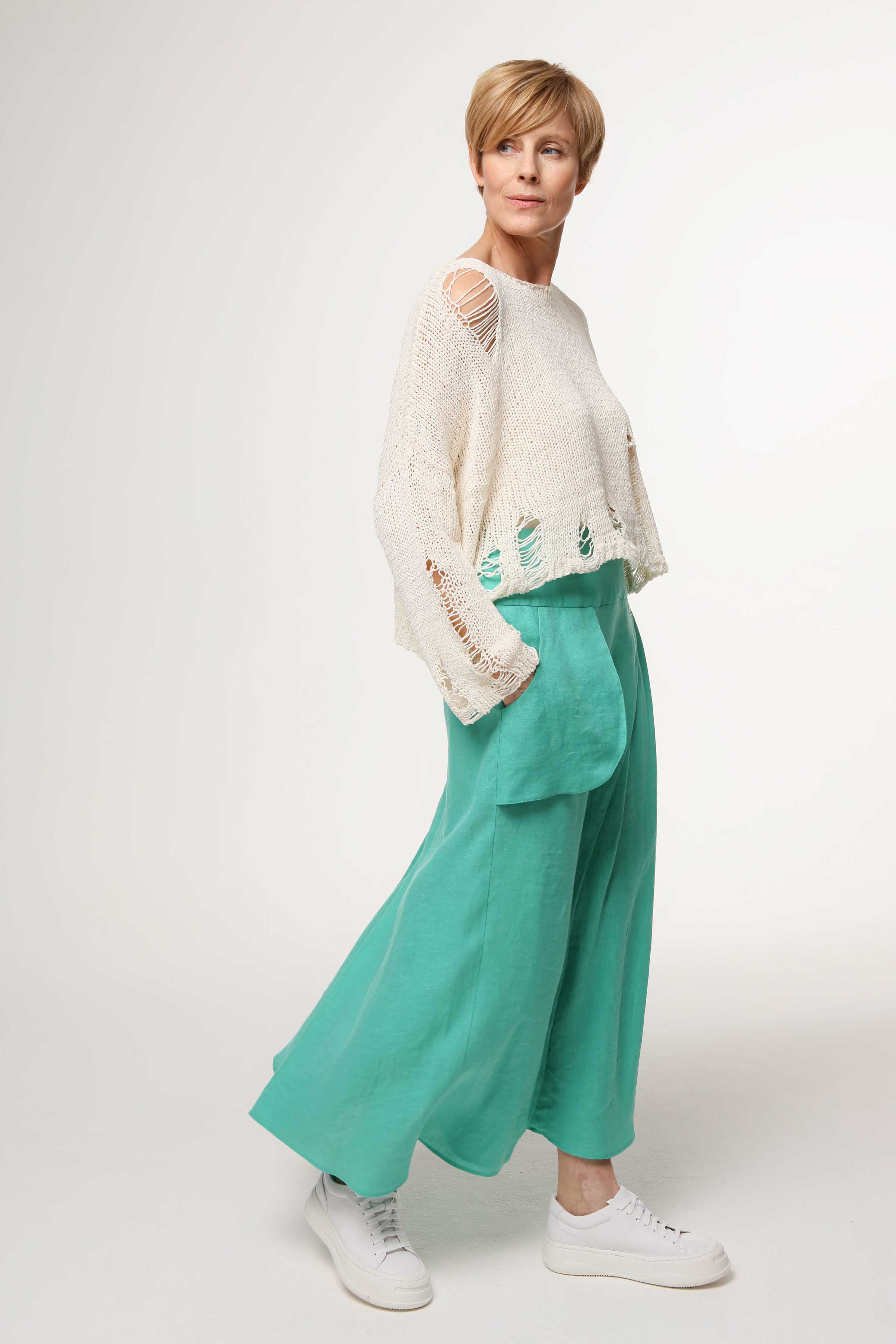 Юбка с запахом, мягкий лён 63 Ментол (menthol), 03 Кварц (quartz) от Lesel (Лесель)! Заказывайте по ✆ 8 (800) 777 02 37