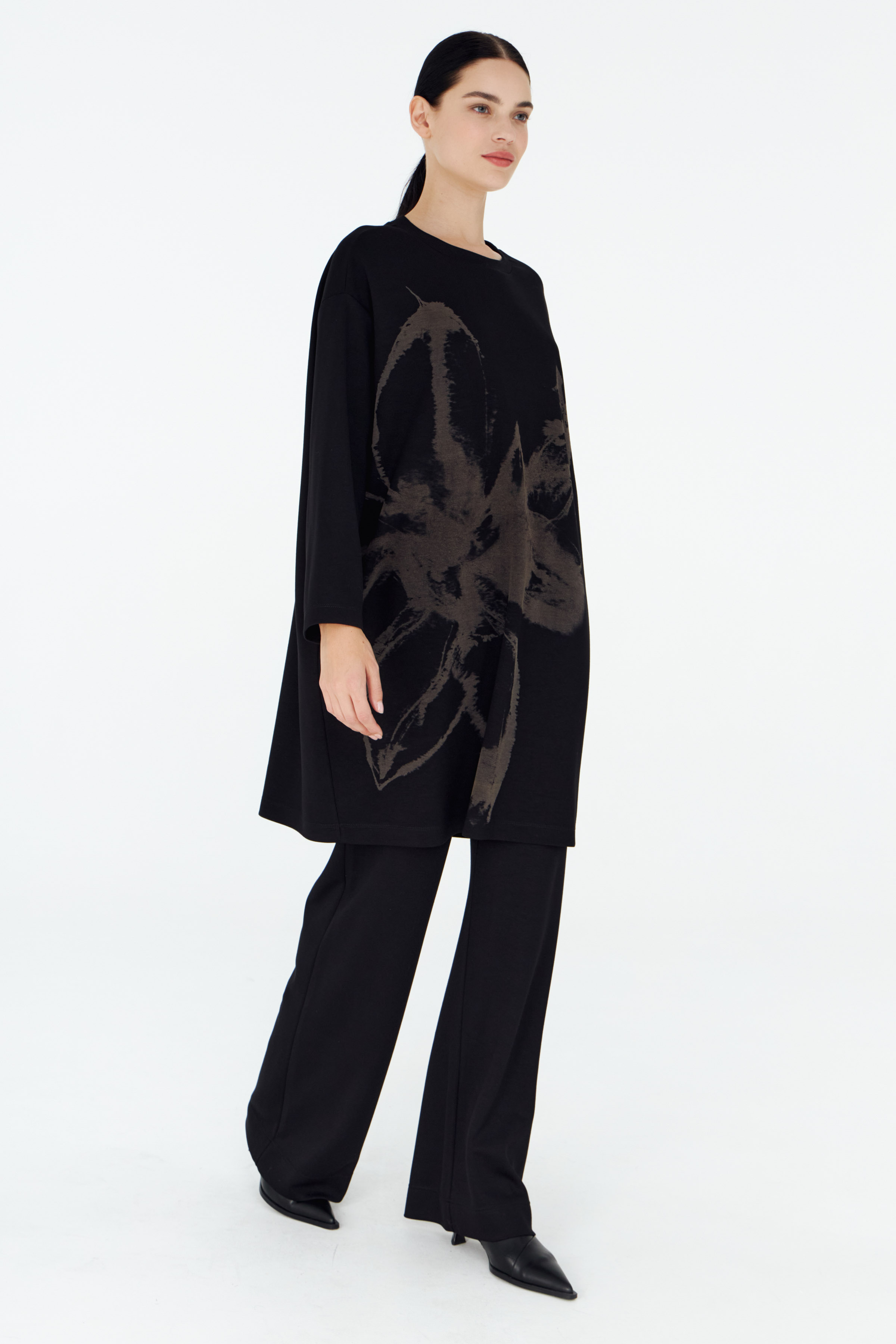 Платье туника база Гравировка 00 Черный (noir) от Lesel (Лесель)! Заказывайте по ✆ 8 (800) 777 02 37