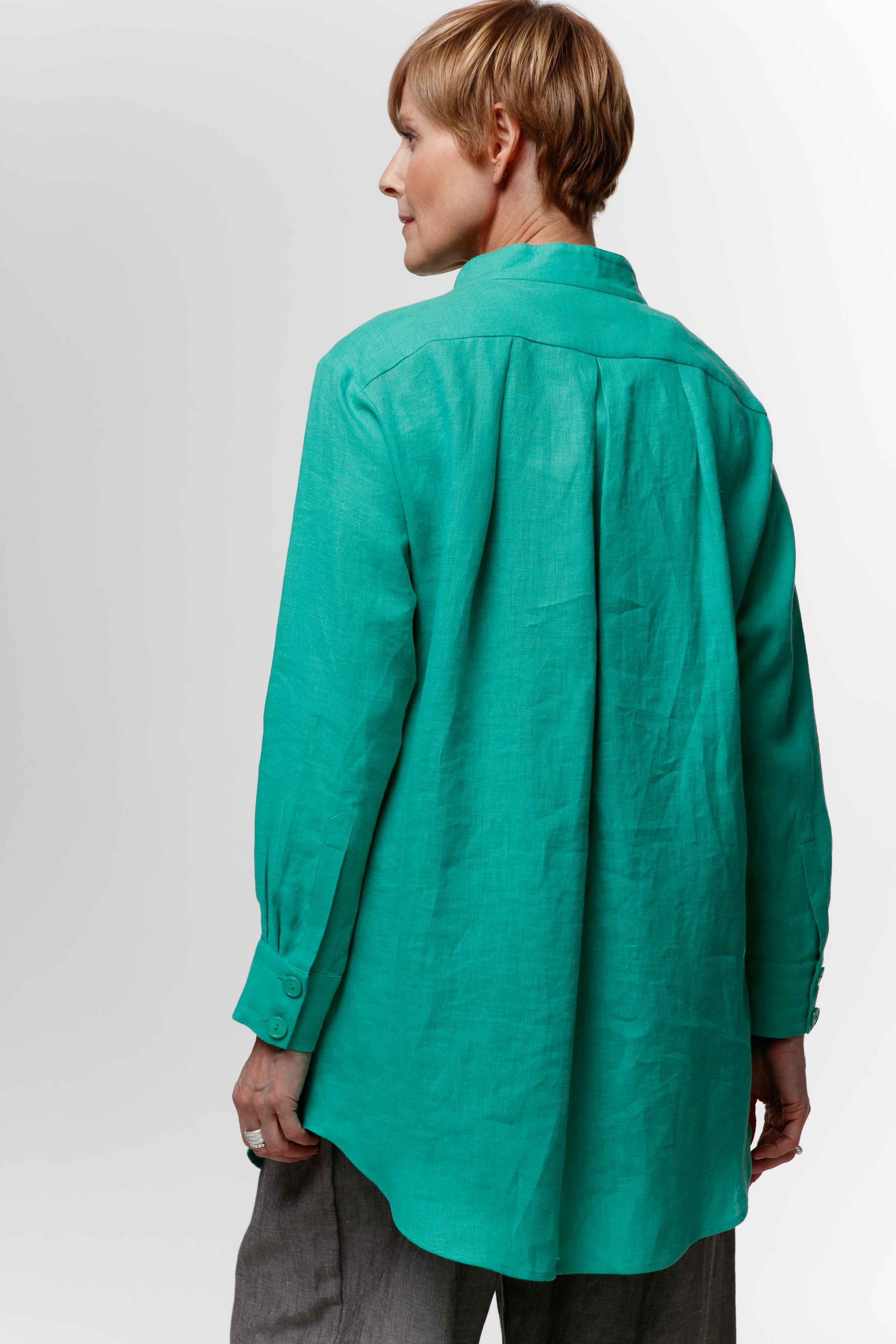 Блуза с кокеткой, мягкий лён  от Lesel (Лесель)! Заказывайте по ✆ 8 (800) 777 02 37