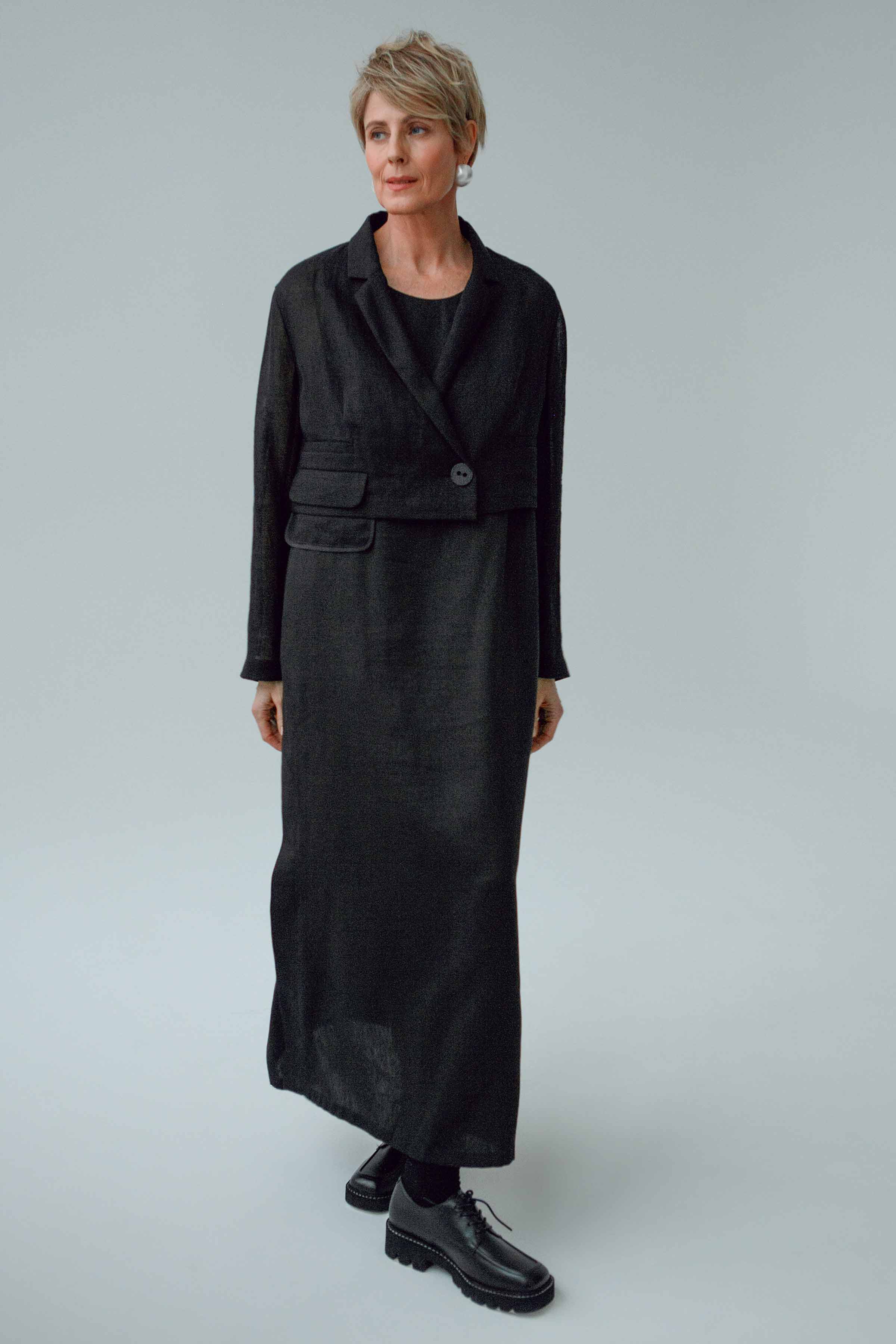 Жакет Короткий, лён 00 Черный (noir) от Lesel (Лесель)! Заказывайте по ✆ 8 (800) 777 02 37