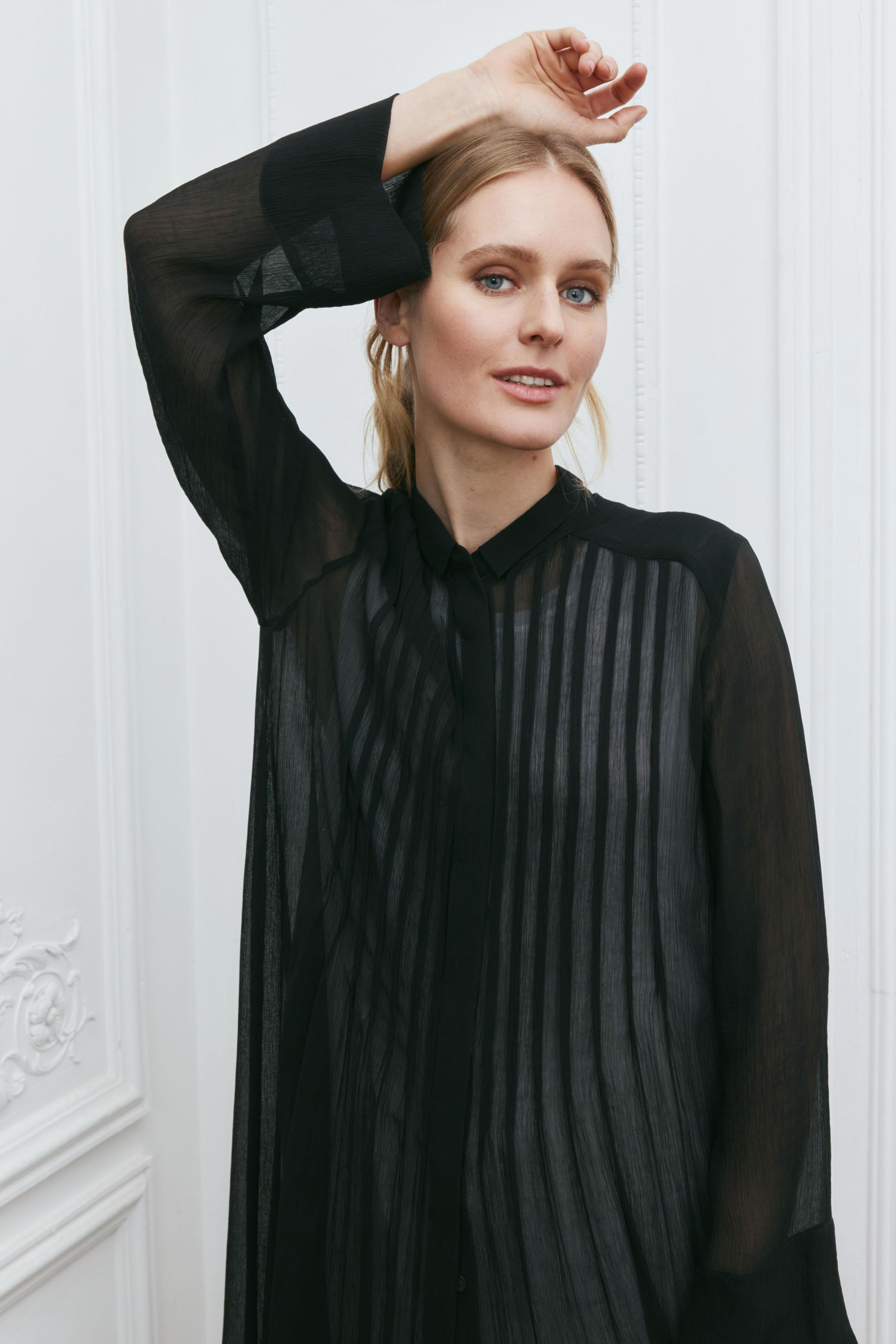 Блуза длинная, защипы  от Lesel (Лесель)! Заказывайте по ✆ 8 (800) 777 02 37