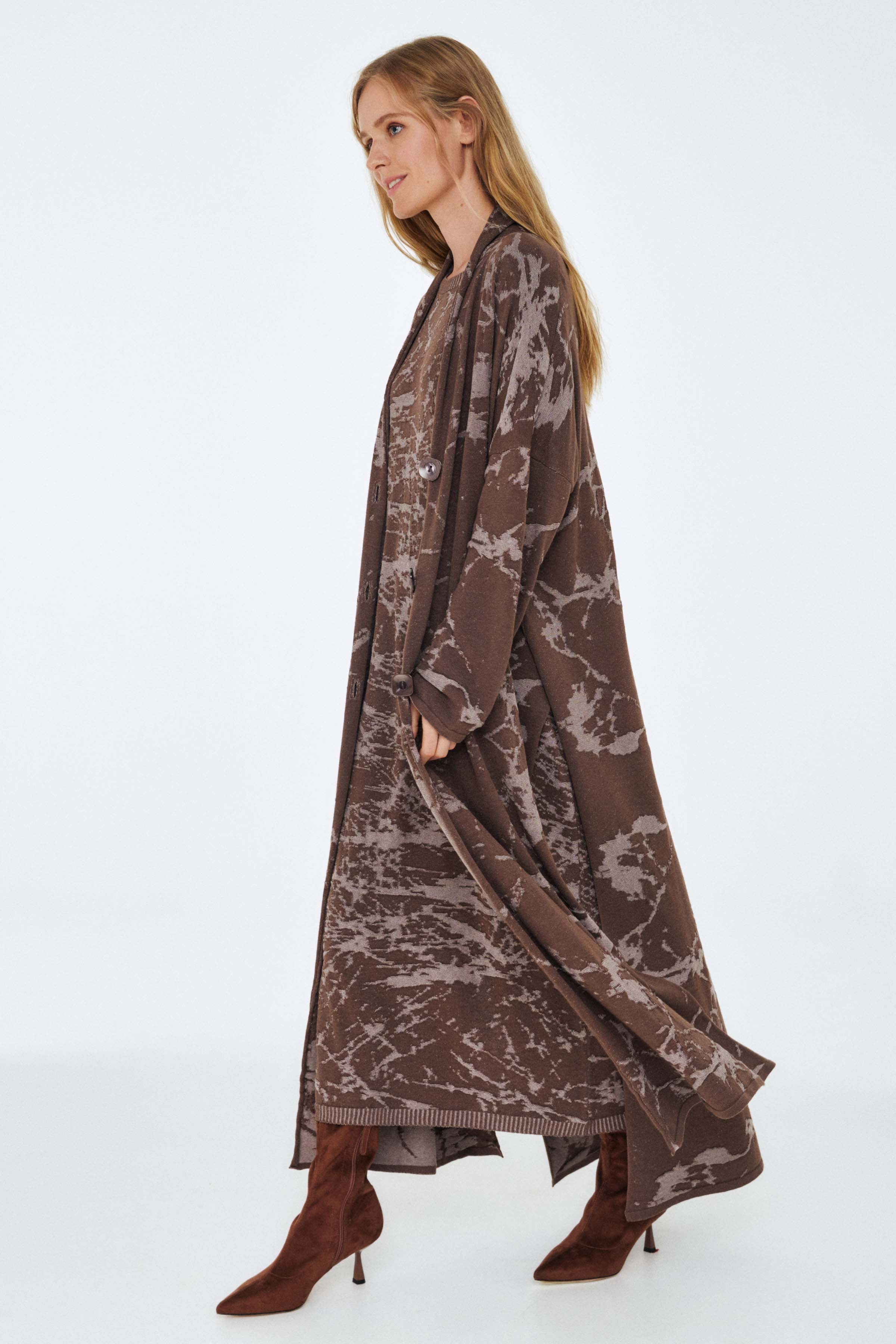 Кардиган удлиненный Мрамор 74 Тень (ombre) от Lesel (Лесель)! Заказывайте по ✆ 8 (800) 777 02 37