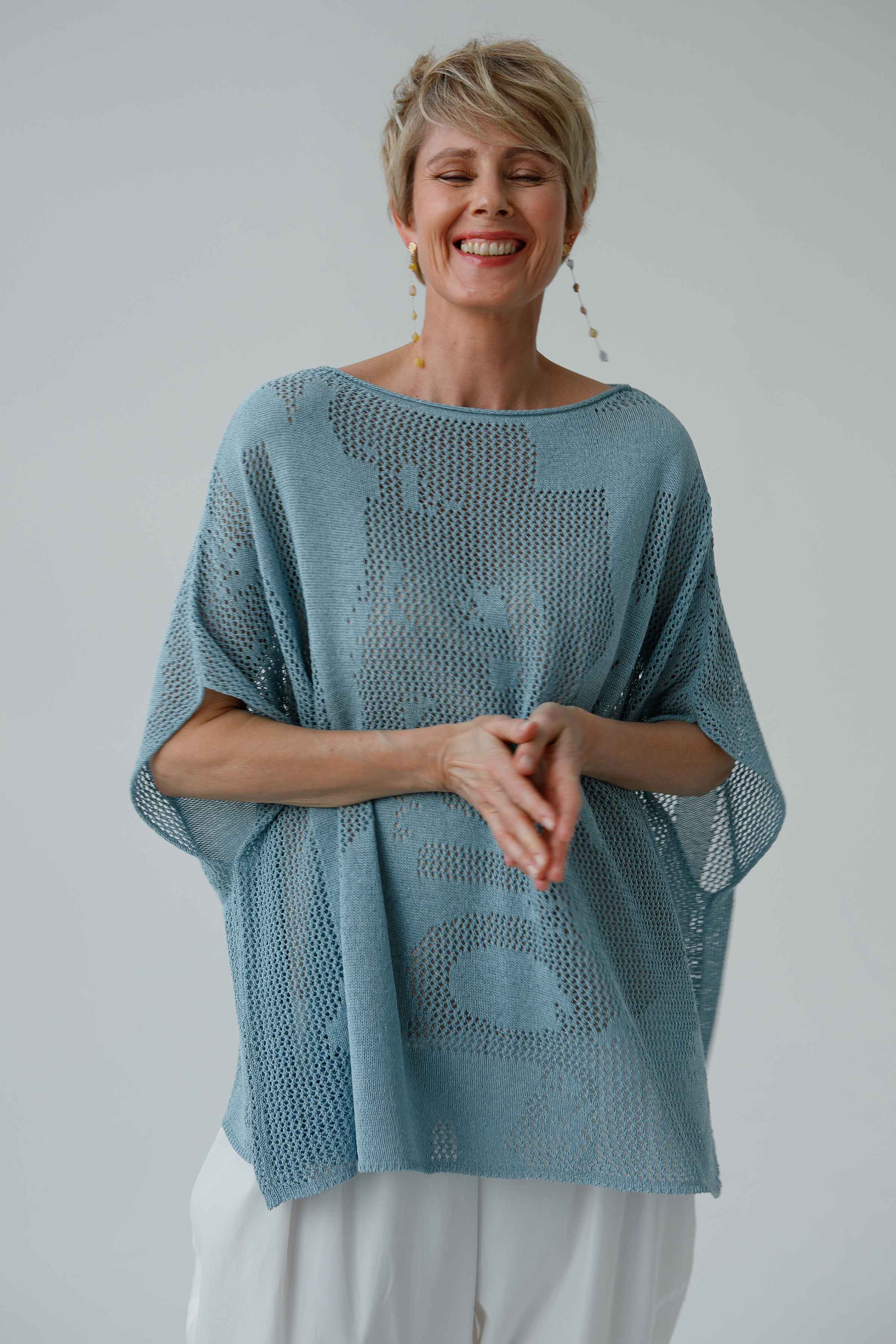 Туника Шрифты 39 Светло- джинсовый (denim bleu clair)  от Lesel (Лесель)! Заказывайте по ✆ 8 (800) 777 02 37