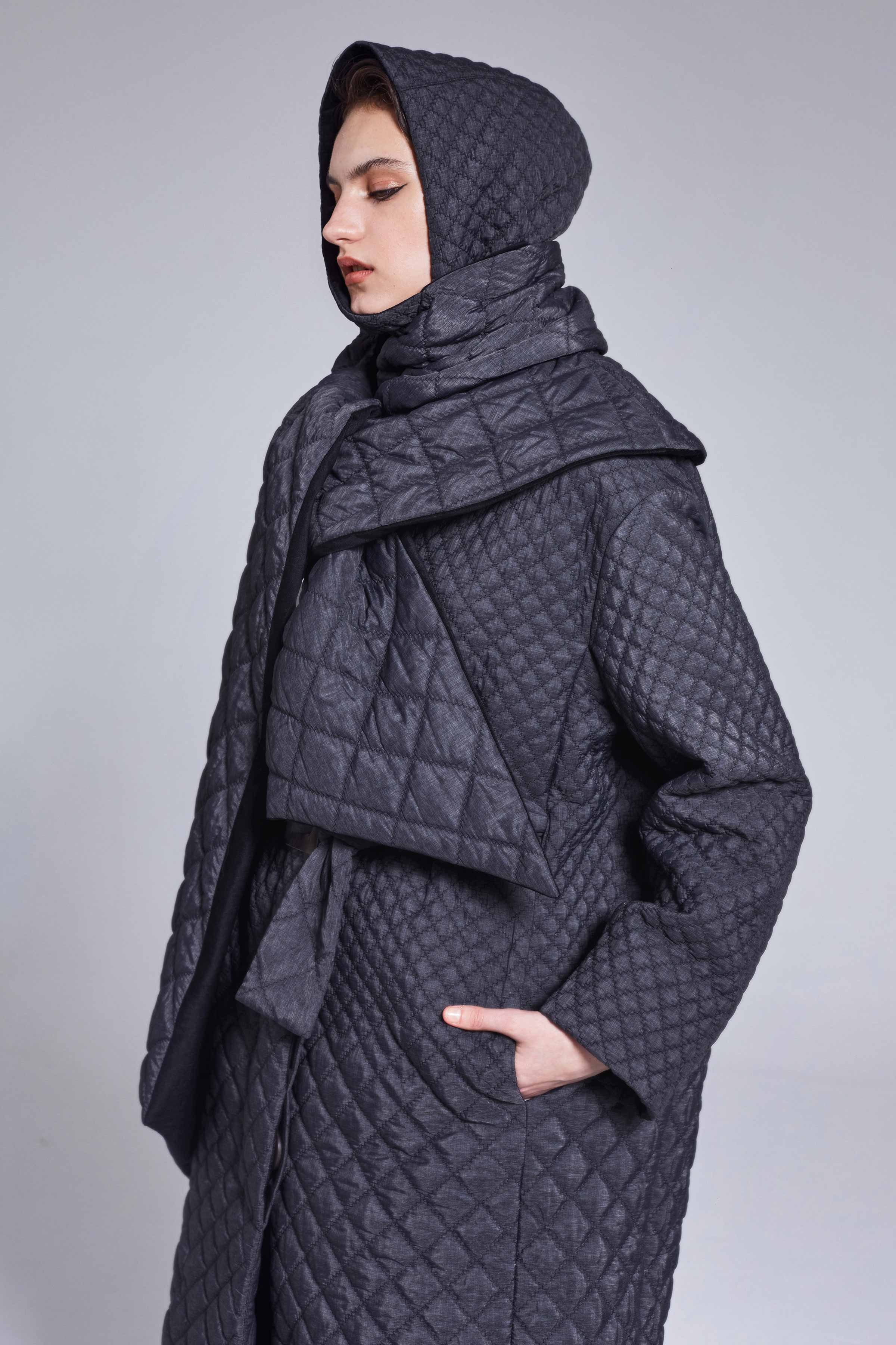 Пальто Прямое, стежка-купон 11 Антрацит (anthracite) от Lesel (Лесель)! Заказывайте по ✆ 8 (800) 777 02 37