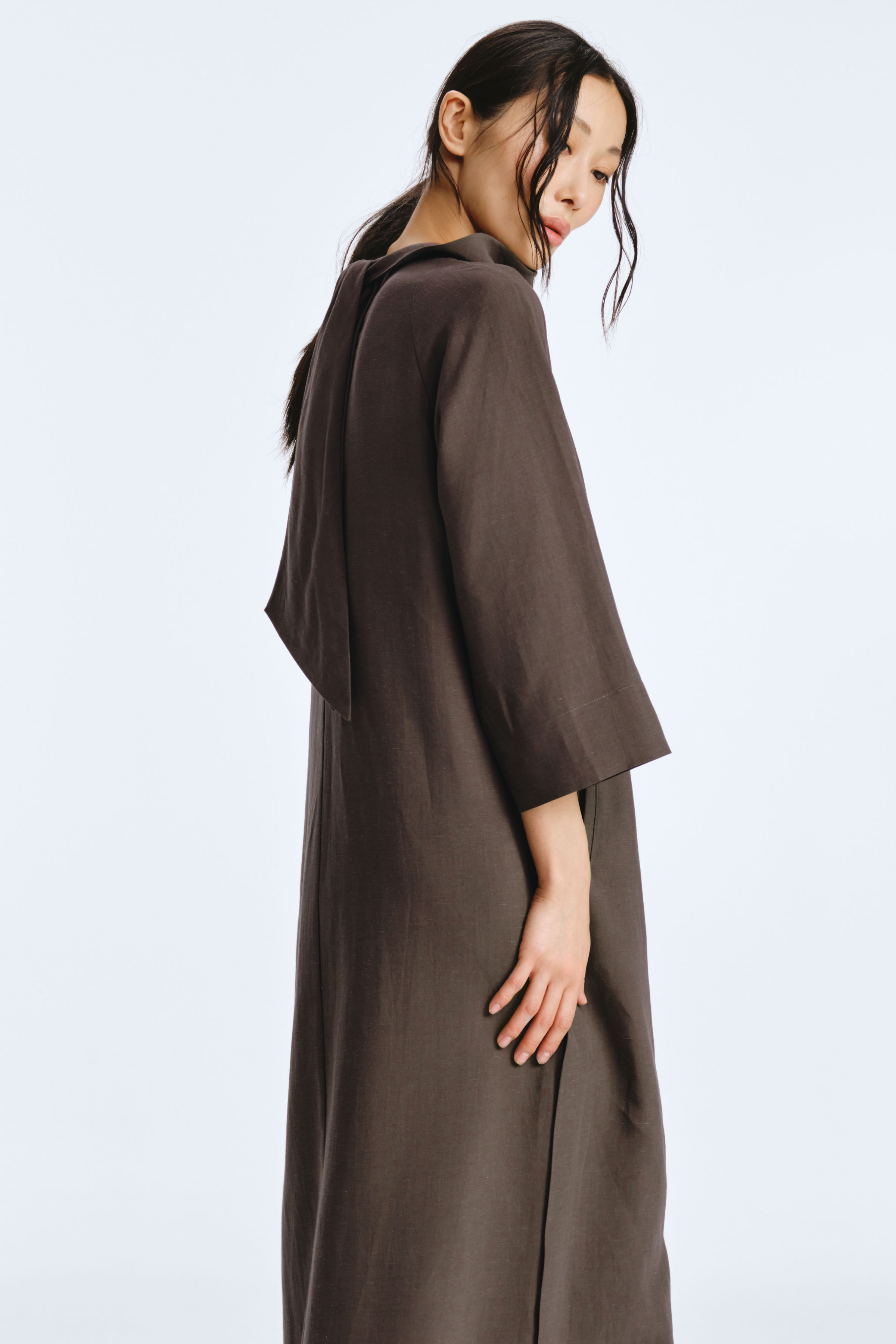 Платье с воротником Качели, плотная вискоза 42 Темный мрамор (marbre fonce) от Lesel (Лесель)! Заказывайте по ✆ 8 (800) 777 02 37