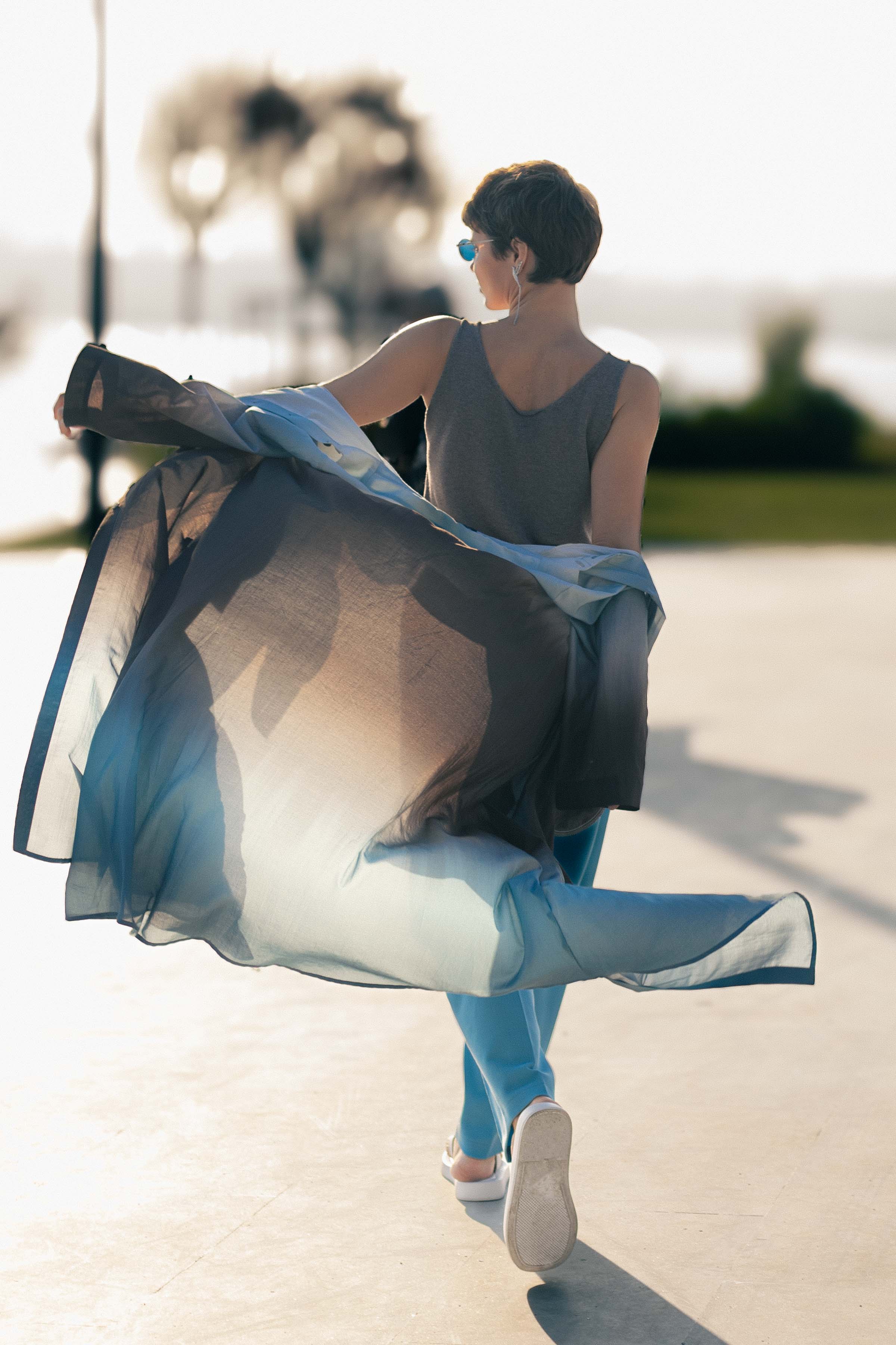 Блуза рубашка длинная Деграде  от Lesel (Лесель)! Заказывайте по ✆ 8 (800) 777 02 37