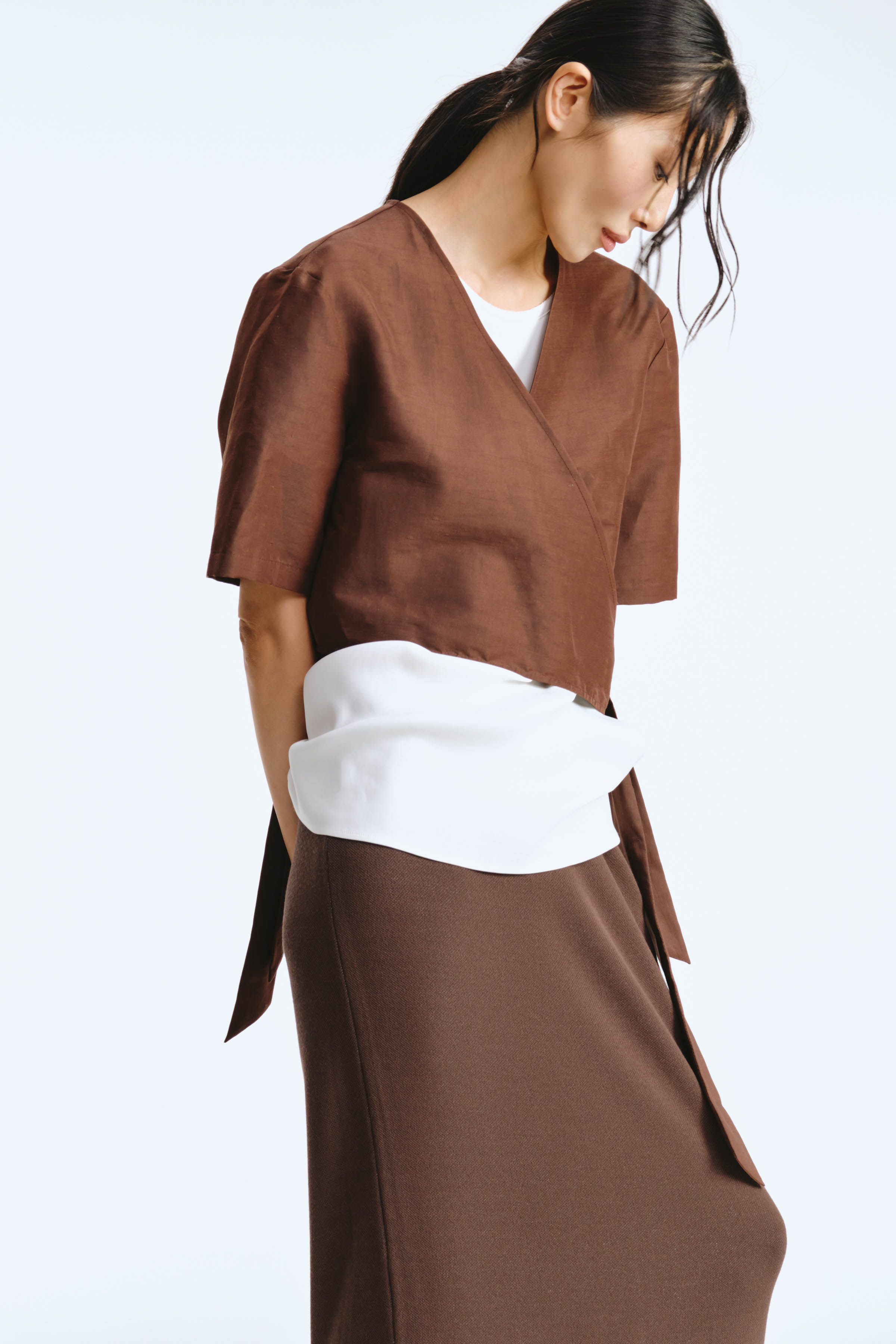 Блуза болеро на широких завязках эластичное  от Lesel (Лесель)! Заказывайте по ✆ 8 (800) 777 02 37