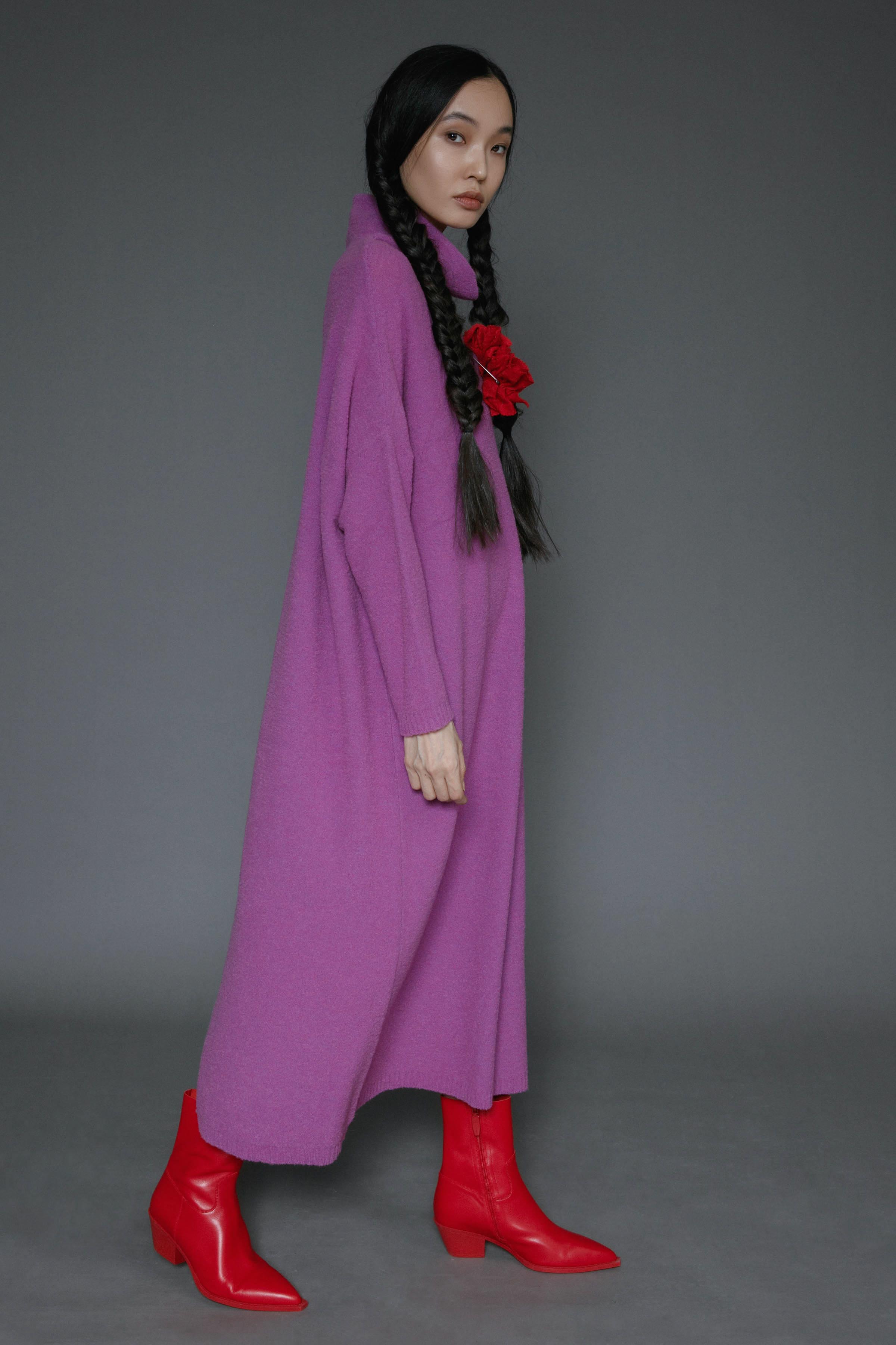 Платье База длинное 43 Цикламен (cyclamen) от Lesel (Лесель)! Заказывайте по ✆ 8 (800) 777 02 37