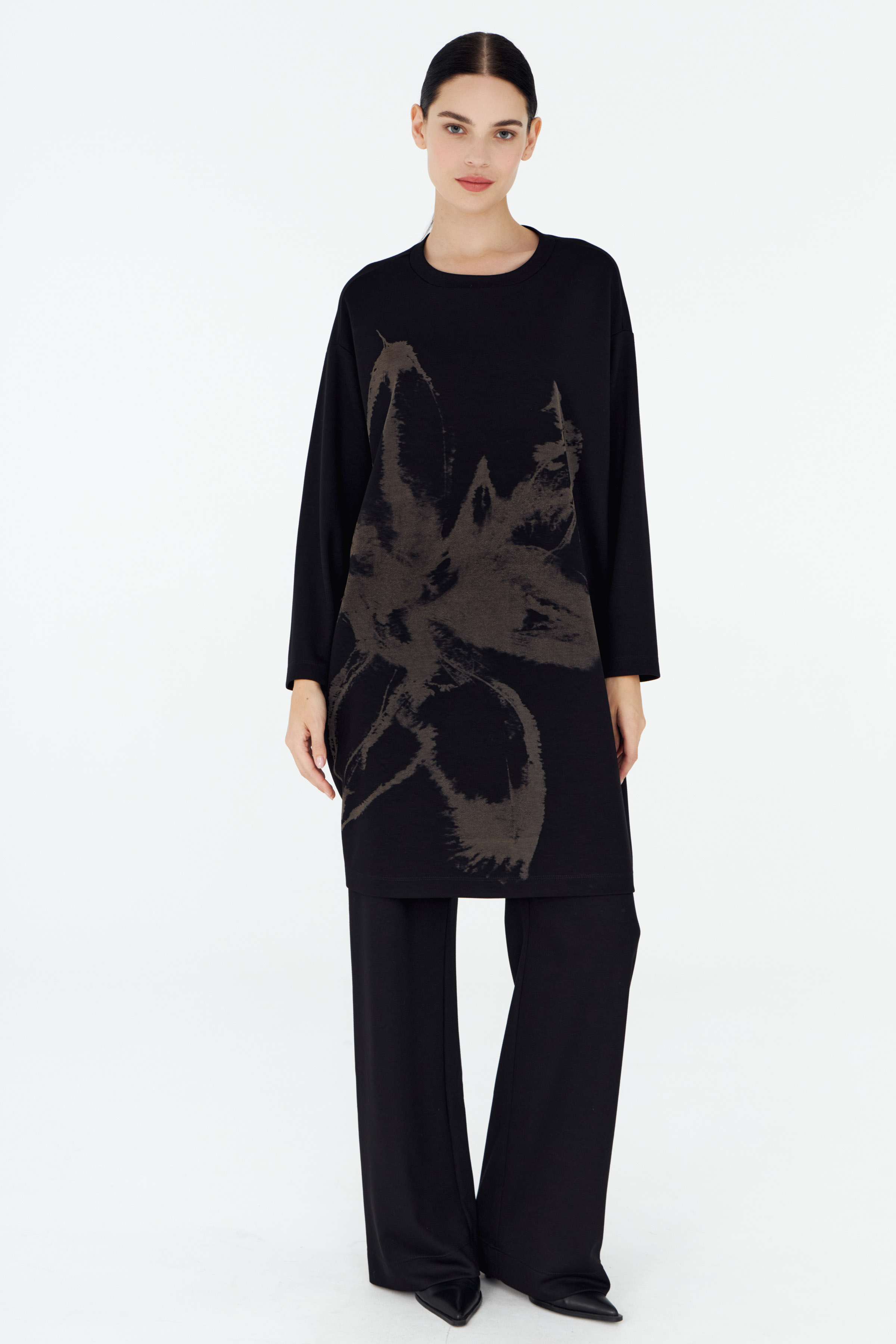 Платье туника база Гравировка 00 Черный (noir) от Lesel (Лесель)! Заказывайте по ✆ 8 (800) 777 02 37