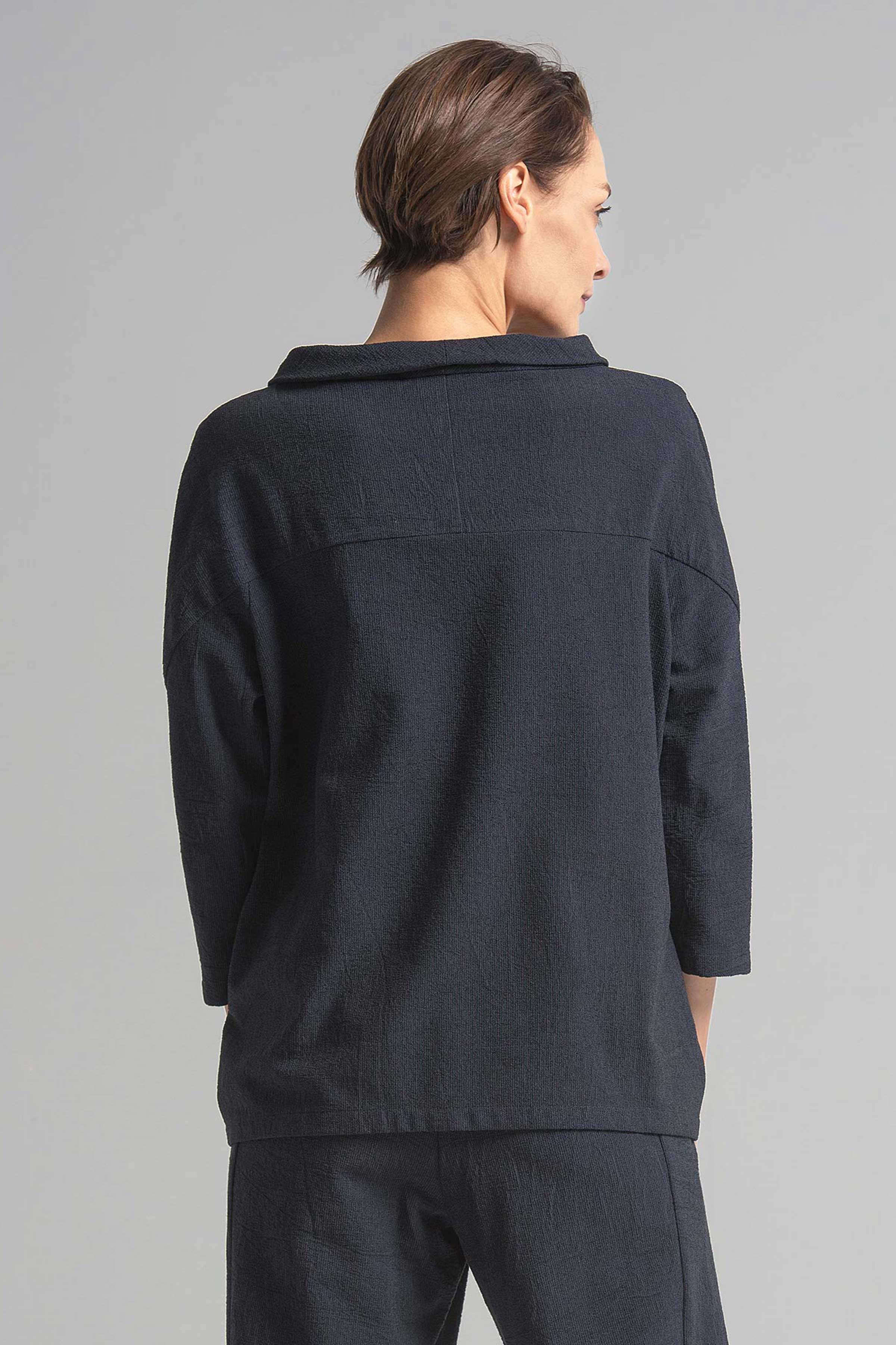 Блуза Ромб, жатка 38 Джинсовый (denim) от Lesel (Лесель)! Заказывайте по ✆ 8 (800) 777 02 37