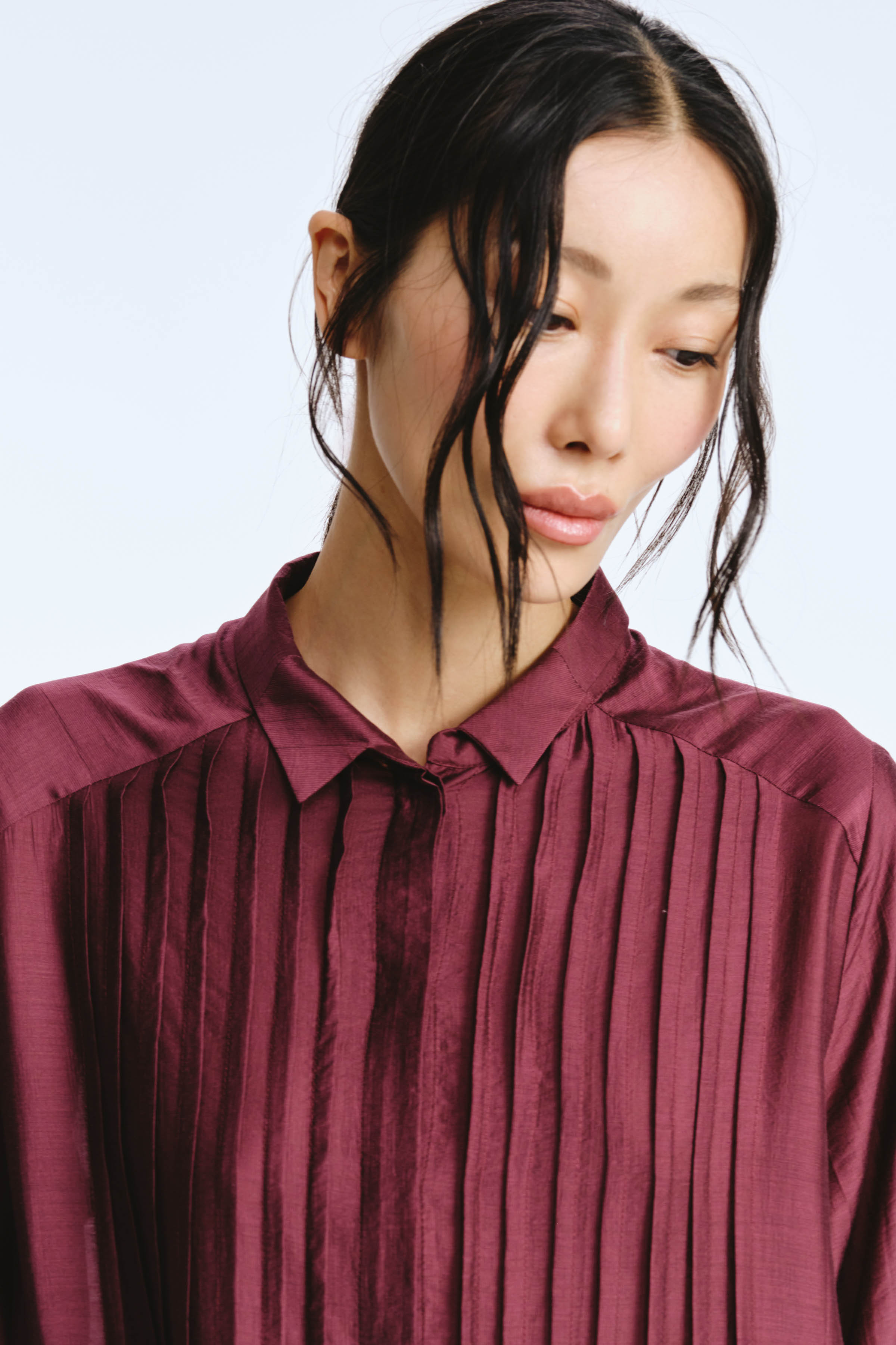 Платье рубашка с защипами