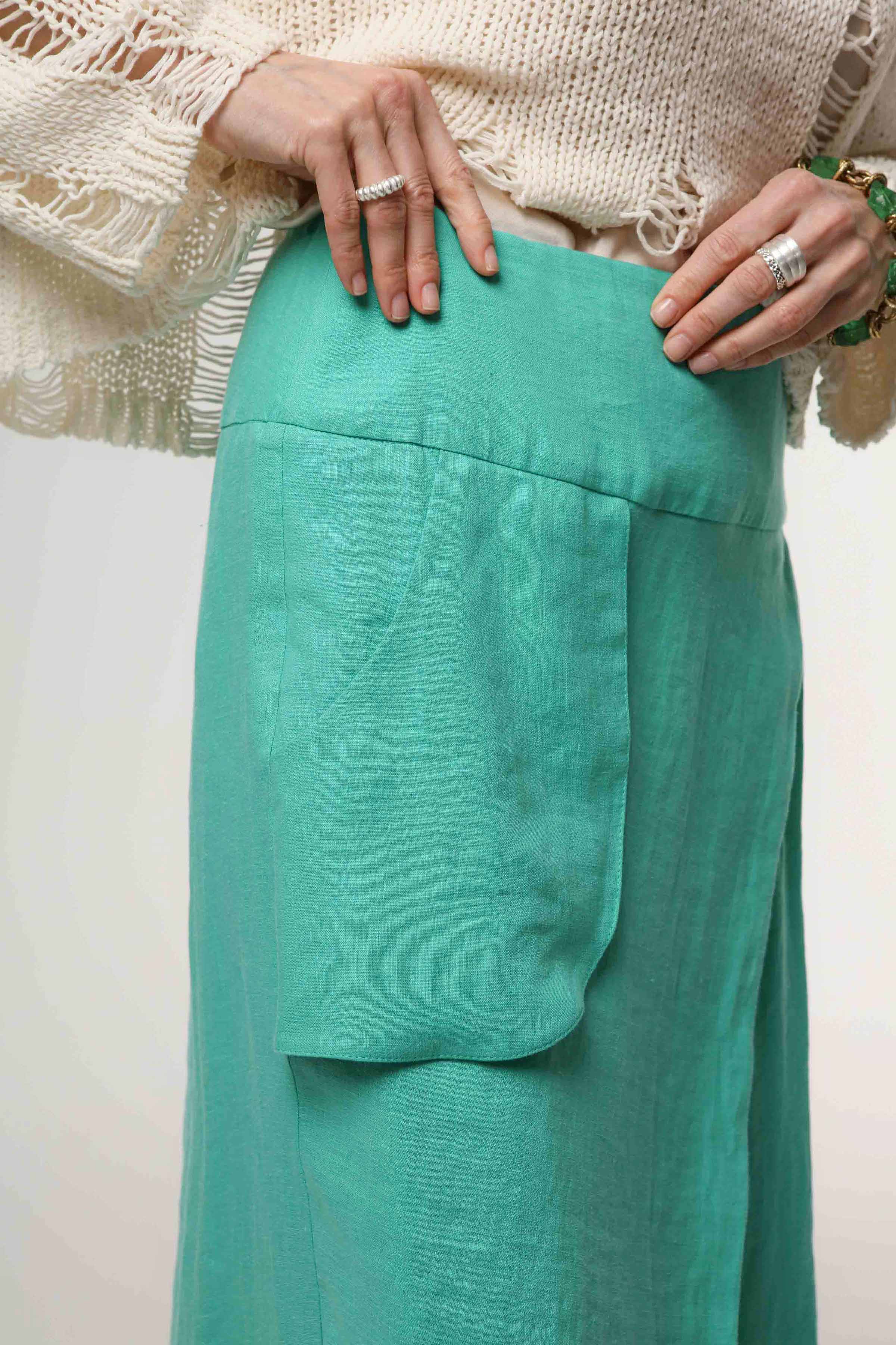 Юбка с запахом, мягкий лён 63 Ментол (menthol), 03 Кварц (quartz) от Lesel (Лесель)! Заказывайте по ✆ 8 (800) 777 02 37