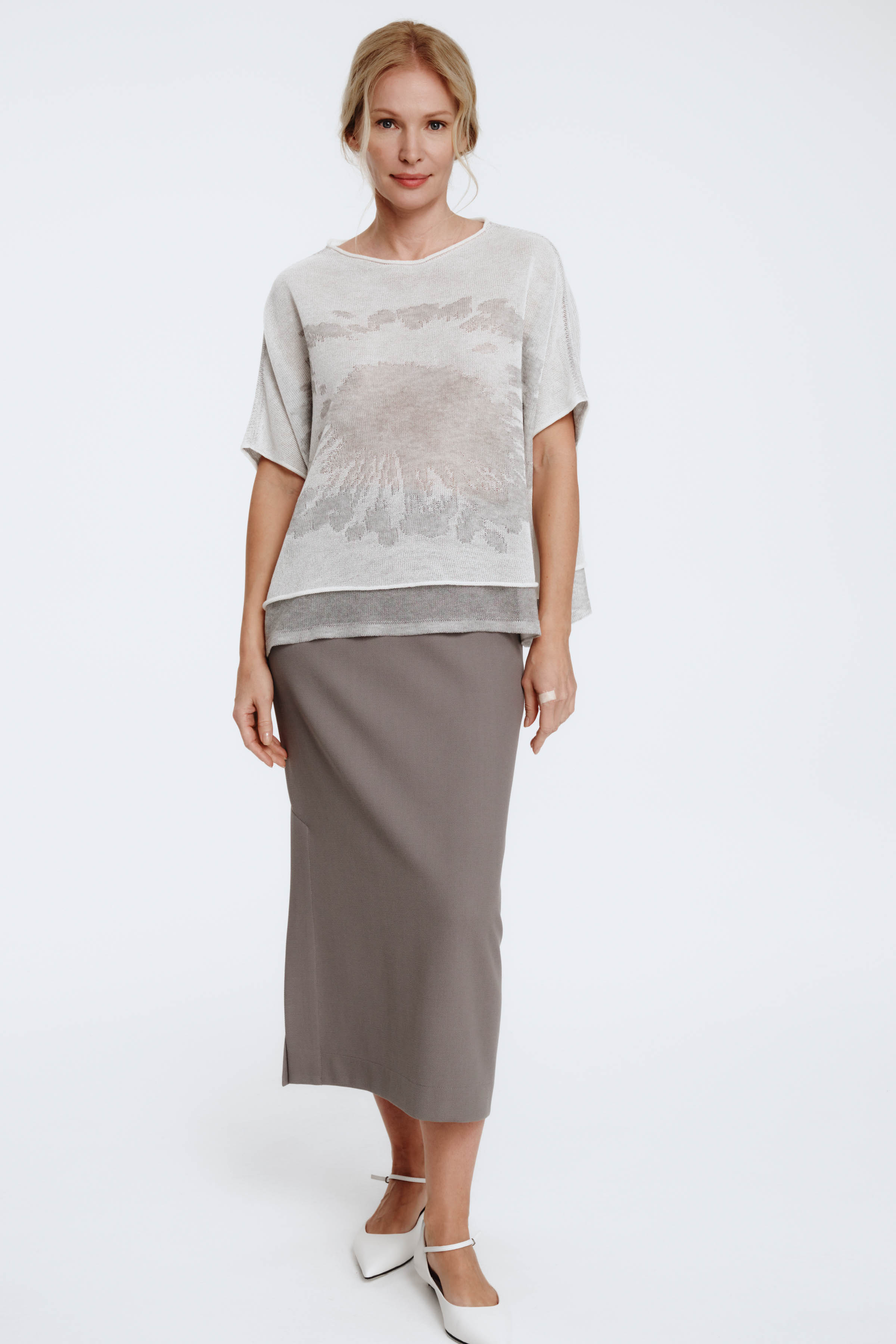 Юбка узкая эластичная 10 Серый (grise) от Lesel (Лесель)! Заказывайте по ✆ 8 (800) 777 02 37